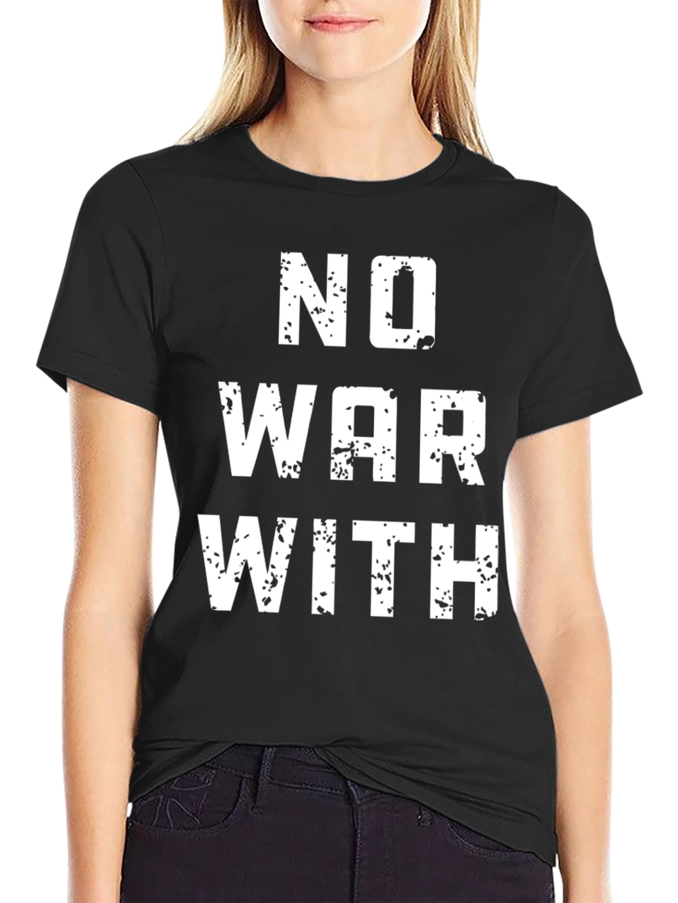 Black No War With T-Shirt - Black Graphic Tee view 2