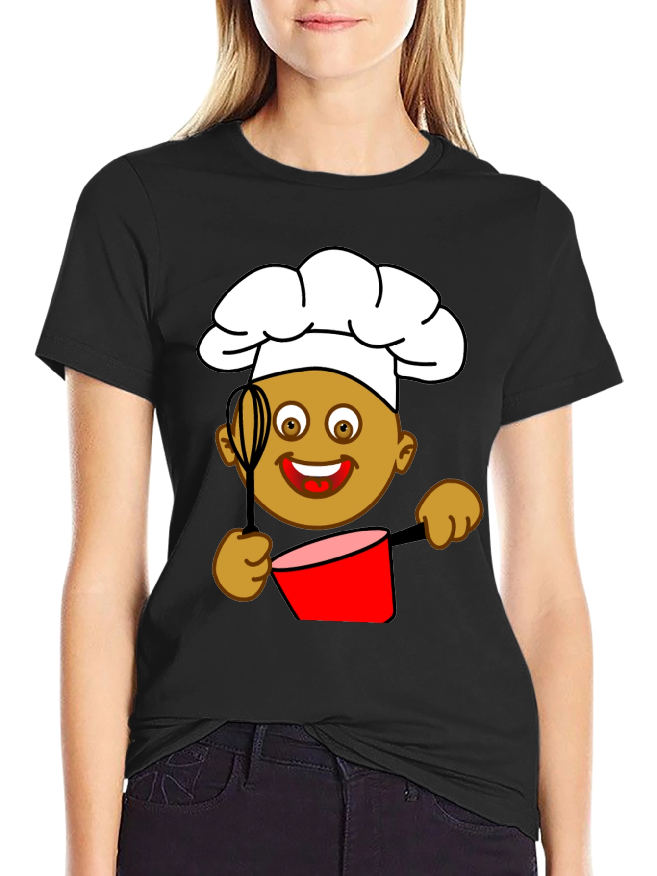 Black Chef Cartoon Graphic Tee view 2
