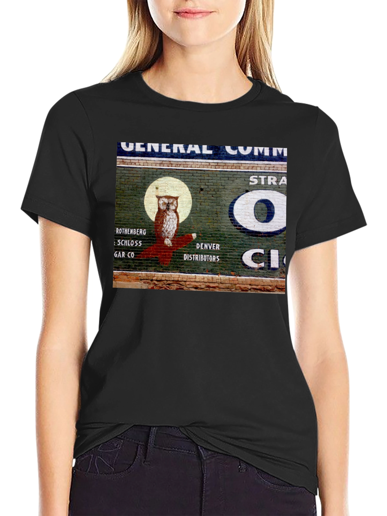 Black Owl Cigar T-Shirt - Vintage Retro Cool Tee view 2