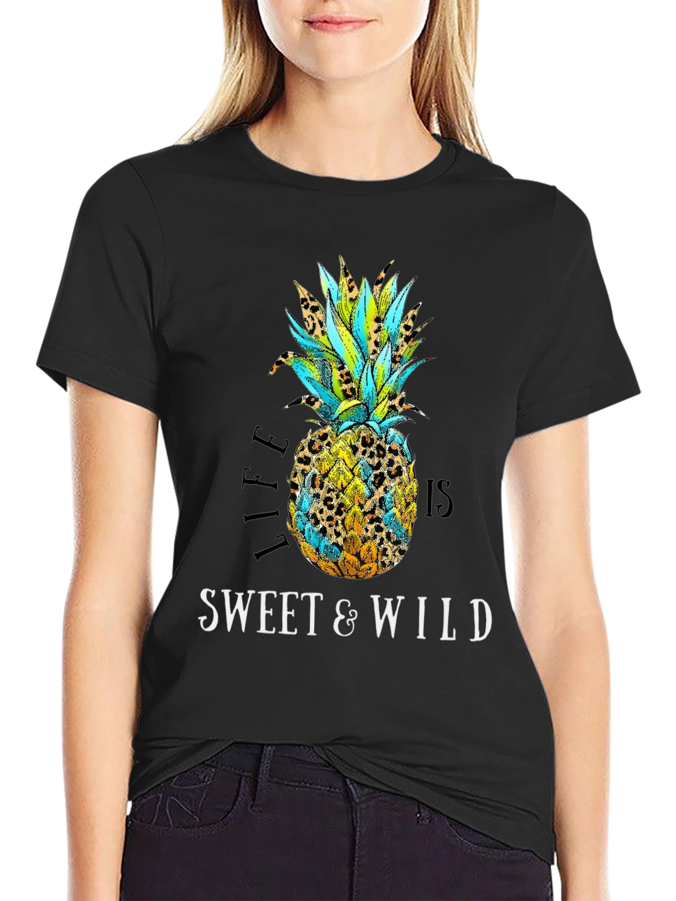 Black Sweet & Wild Pineapple Graphic Tee view 2