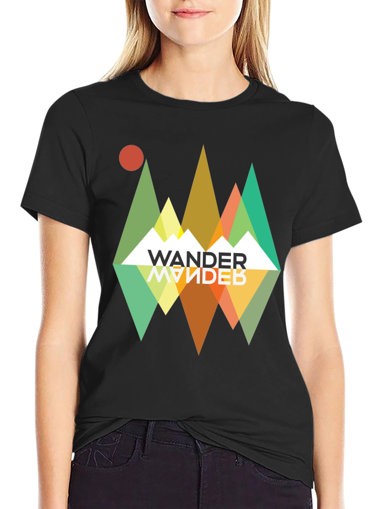 Black Wander Graphic Tee - Retro Mountain Adventure view 2