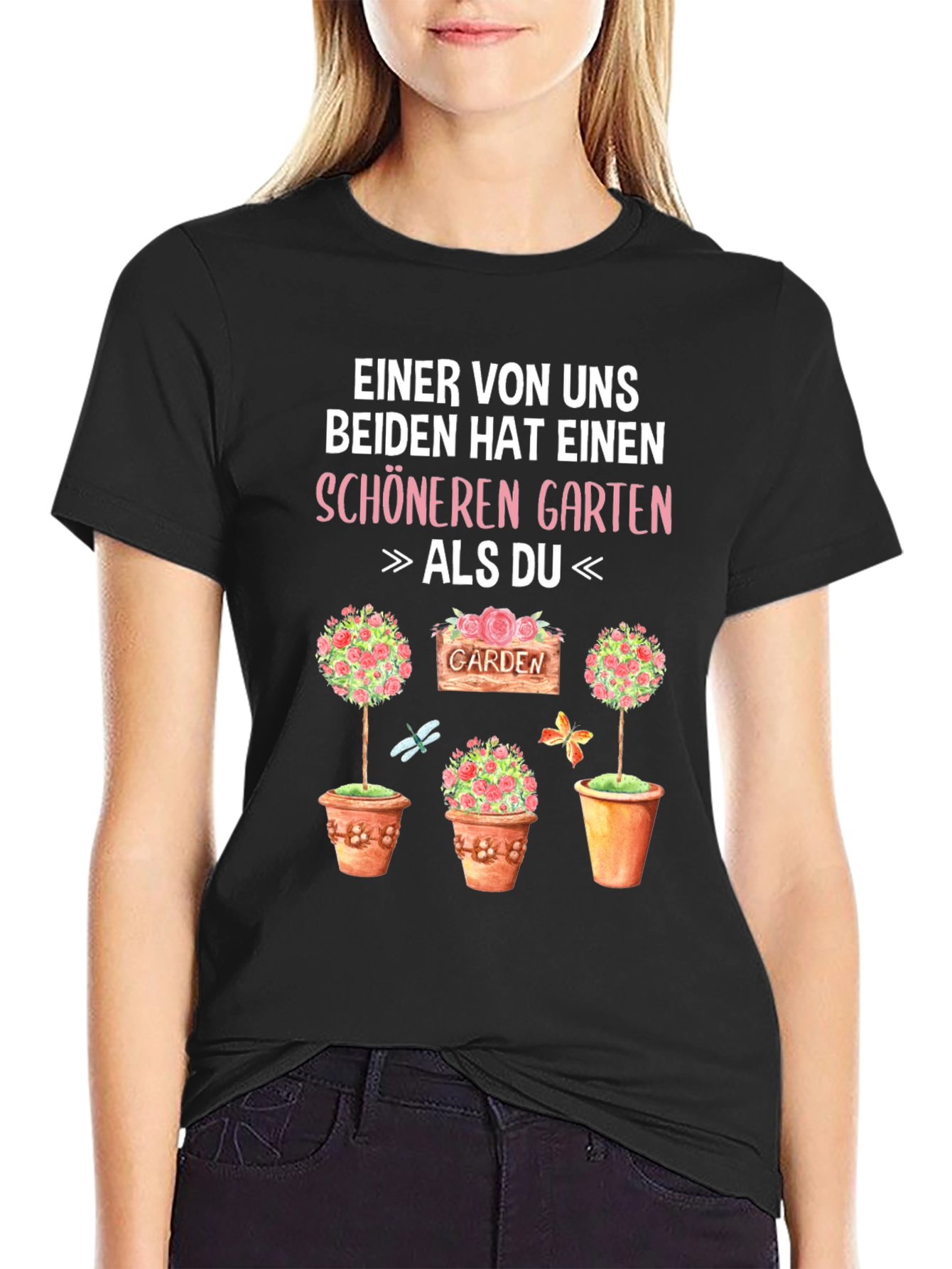 Black Funny Gardener T-Shirt - Better Garden Than You! view 2