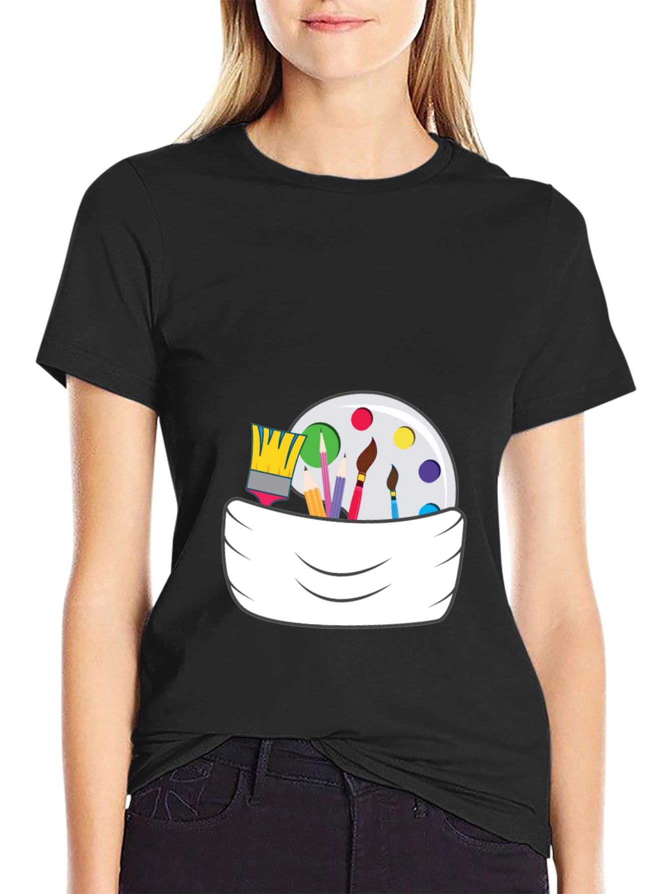 Painter's Palette Graphic Tee - Artsy Black T-Shirt - 2