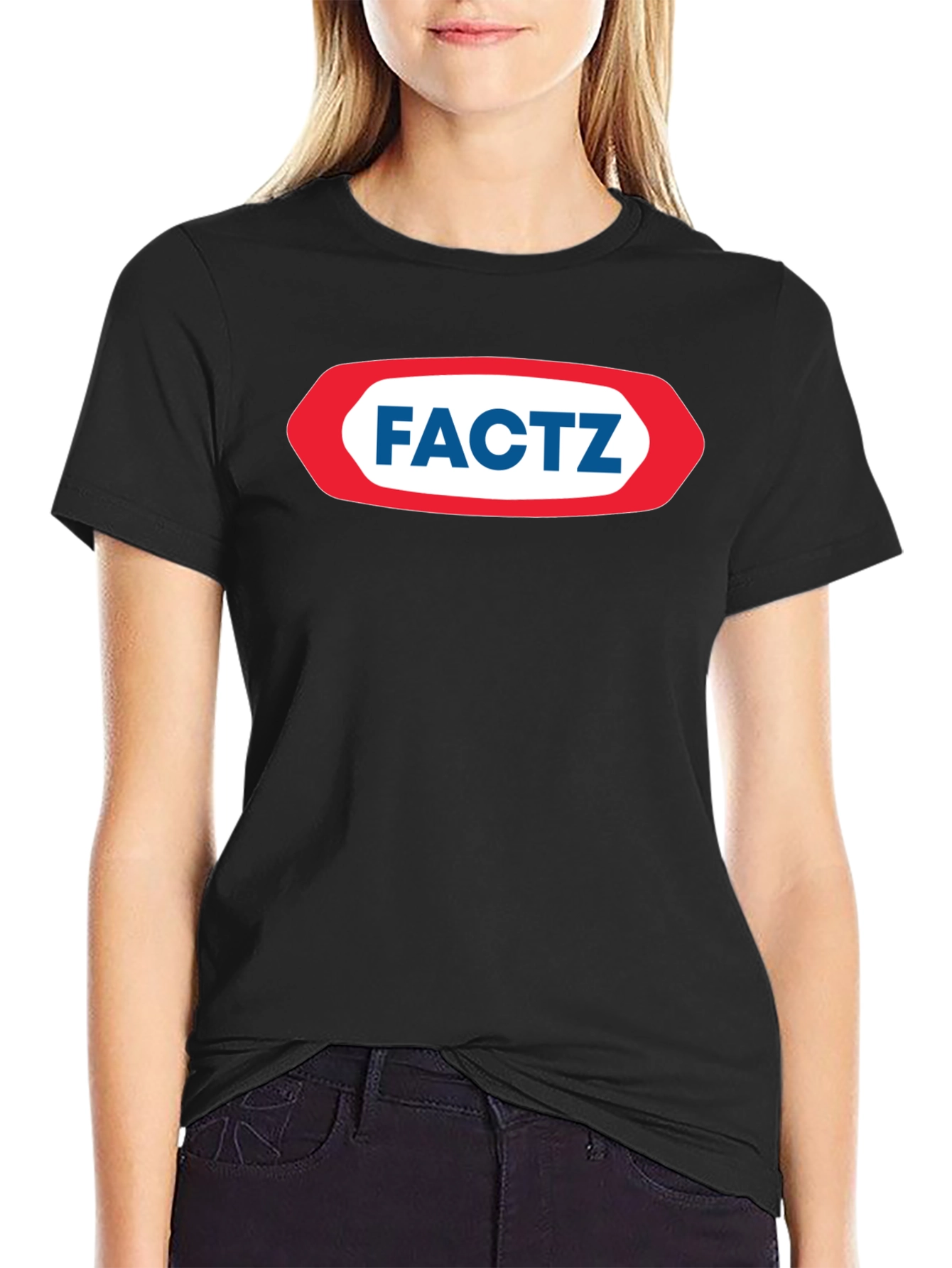 Black FACTZ Graphic T-Shirt - Bold Statement Tee view 2