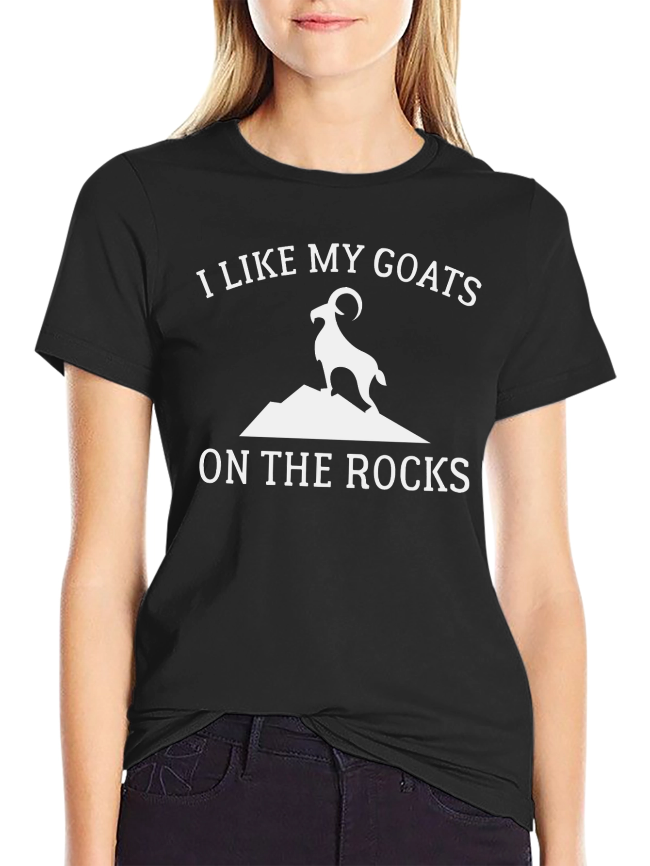 Black Goat on the Rocks Graphic Tee - Black view 2