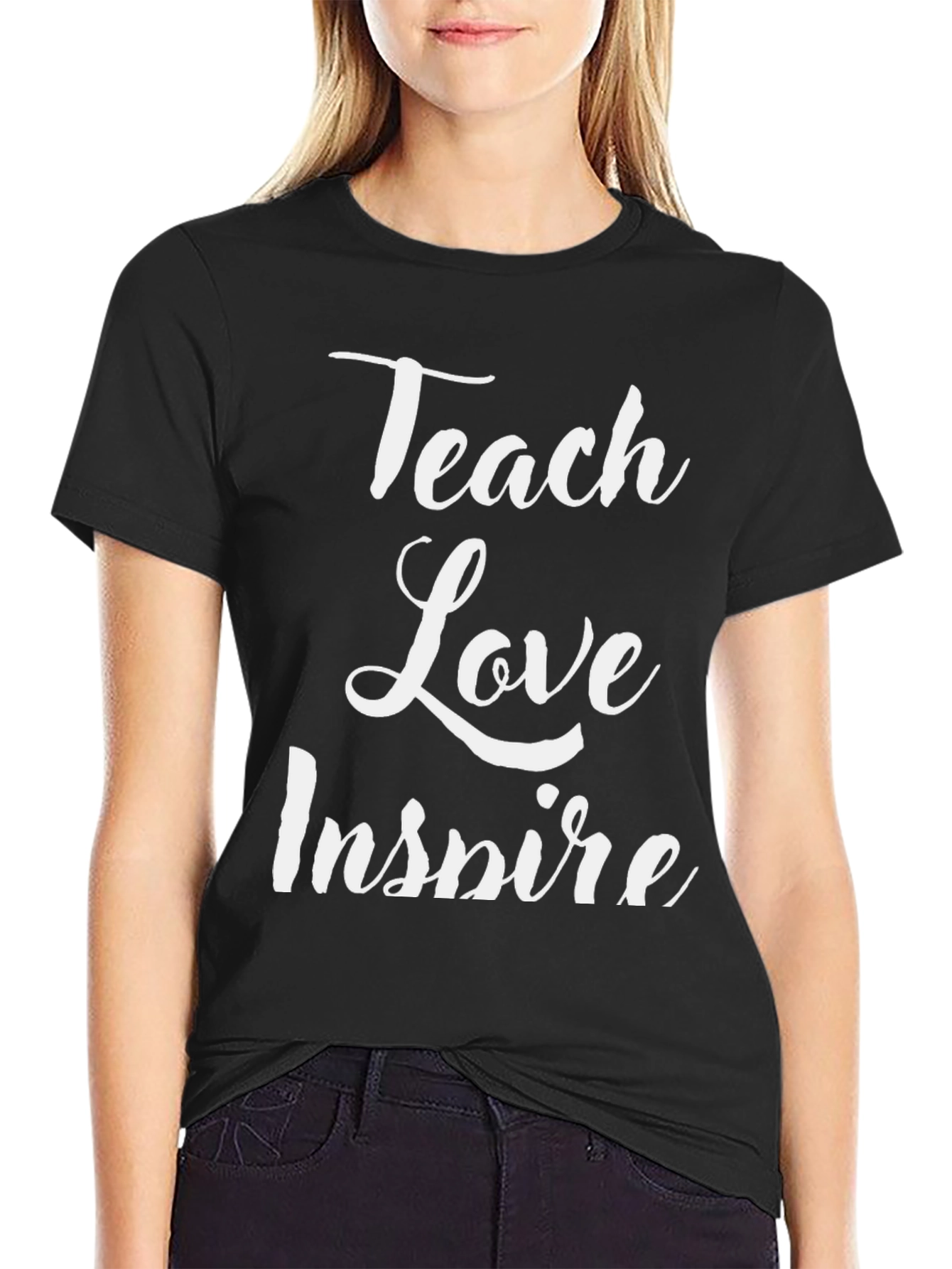 Black Teach Love Inspire T-Shirt view 2