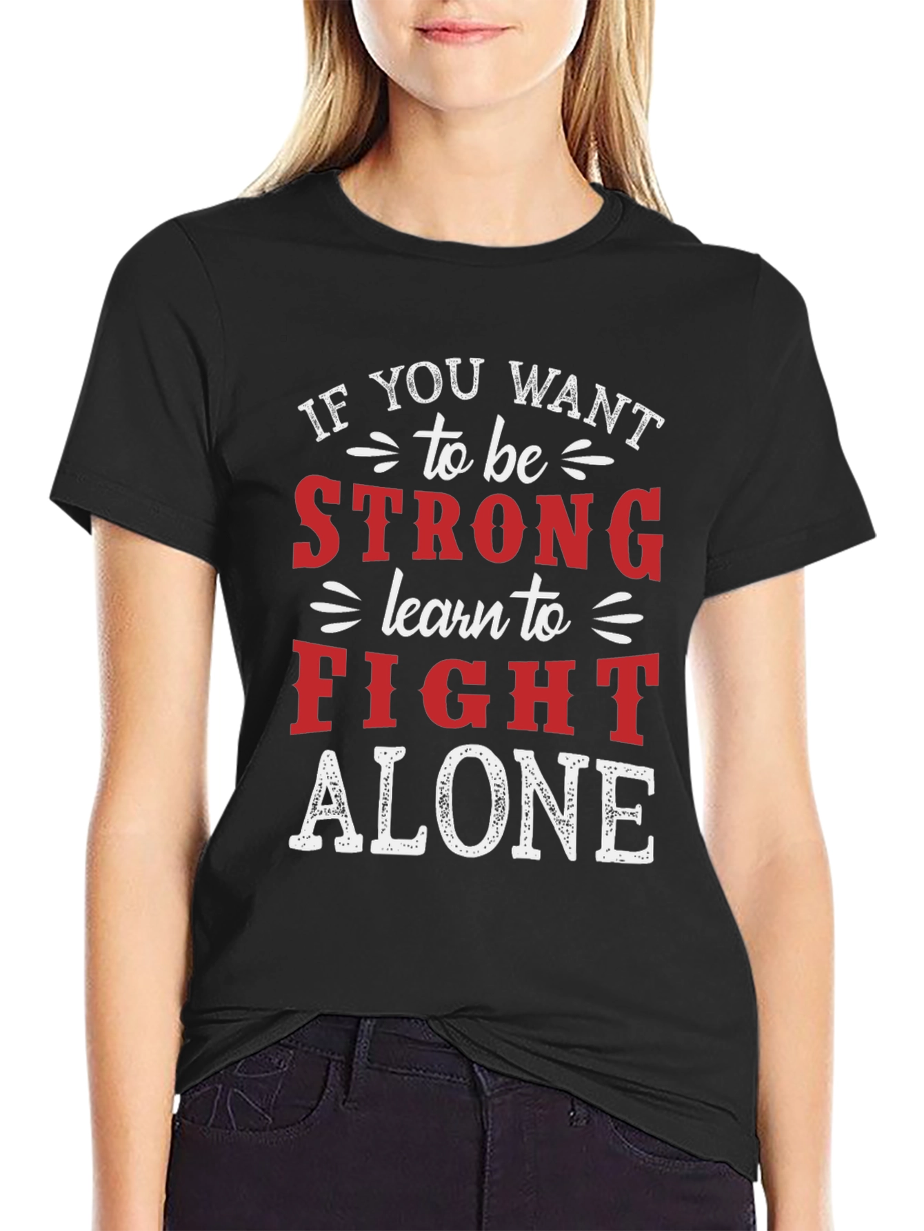 Black Strong Alone Graphic Tee view 2