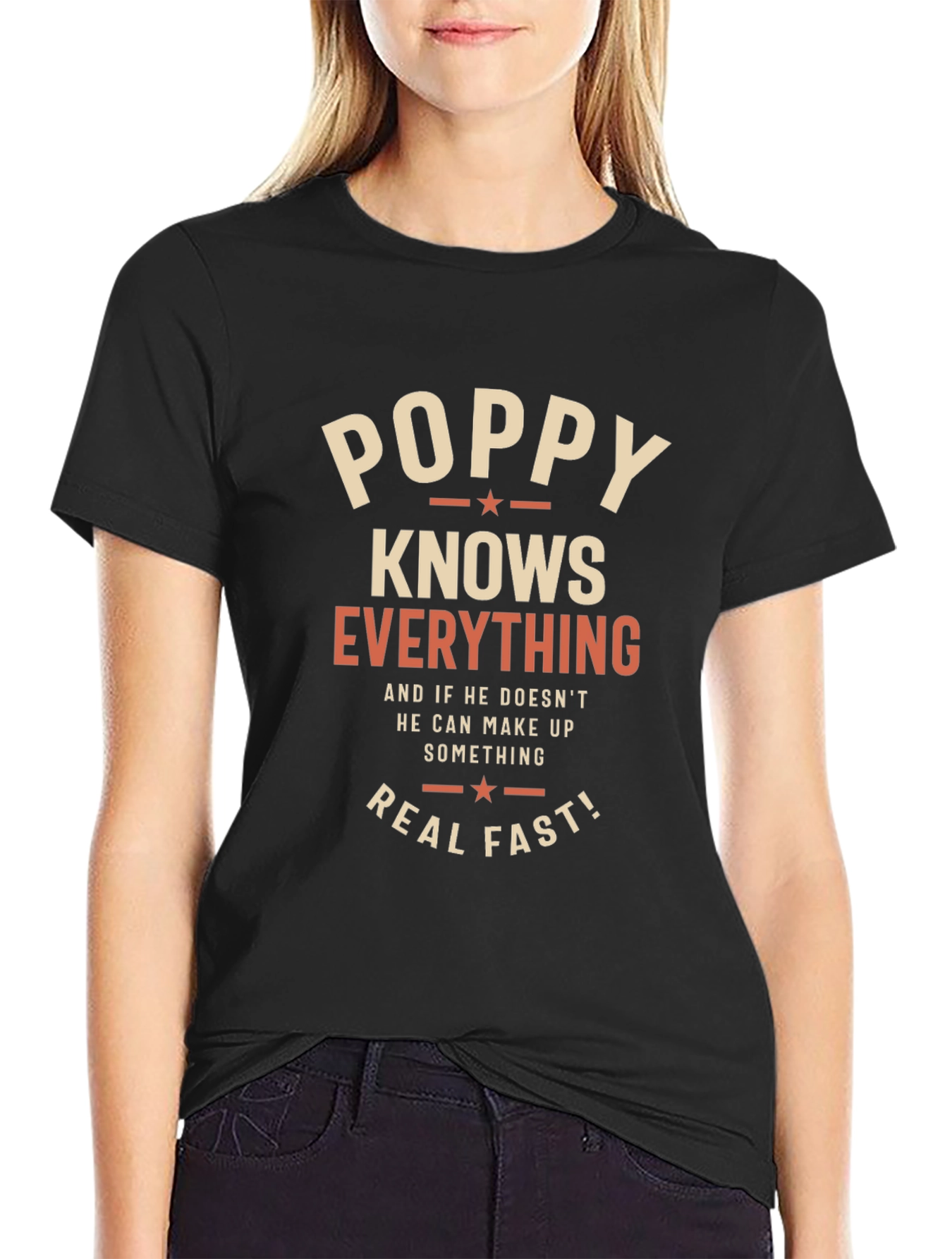 Black Poppy Knows Everything T-Shirt view 2