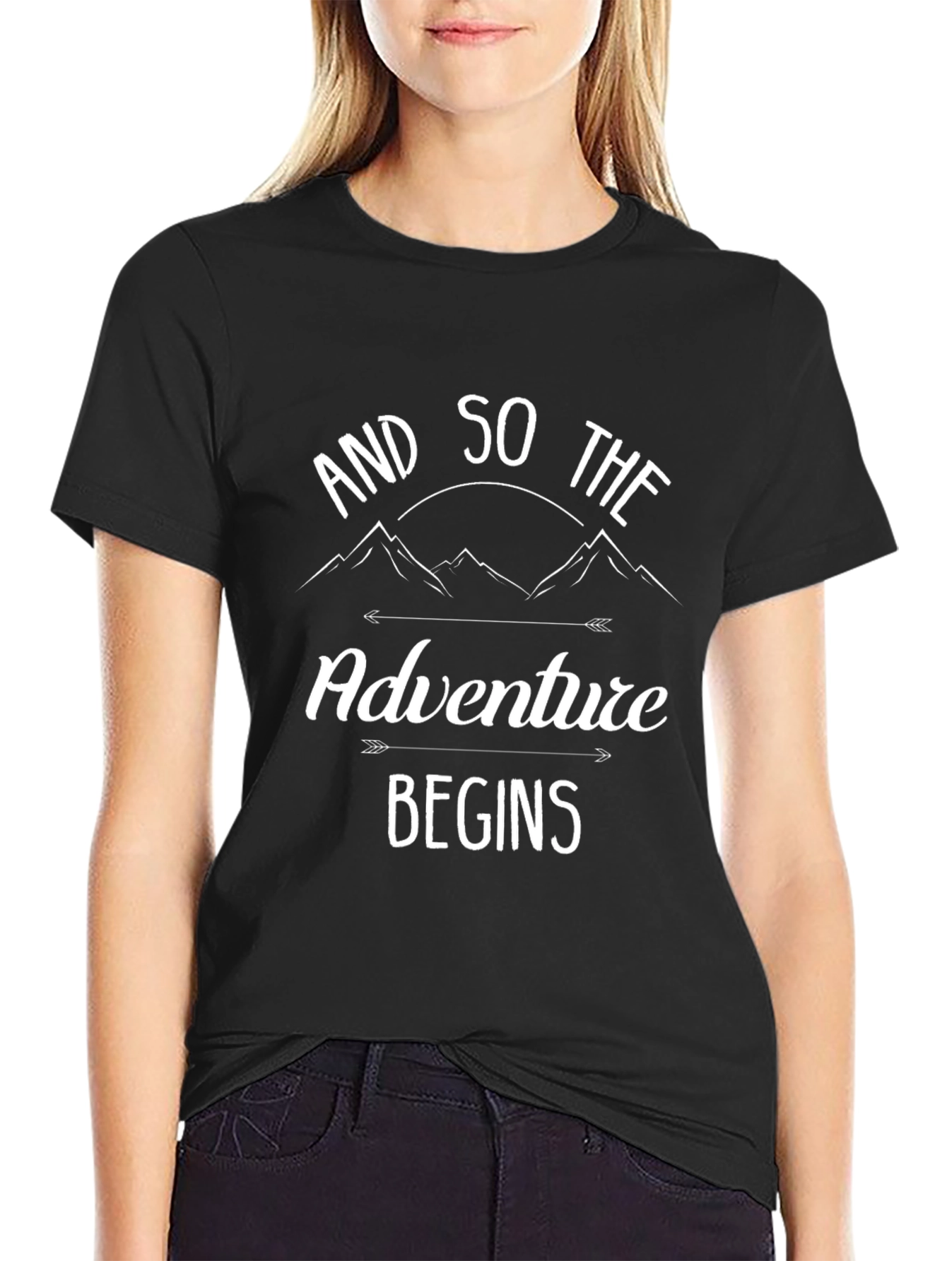 Black Adventure Begins Graphic Tee view 2