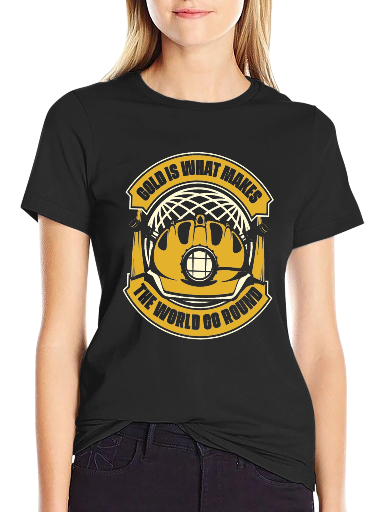Black Gold Makes the World Go Round Black T-Shirt view 2