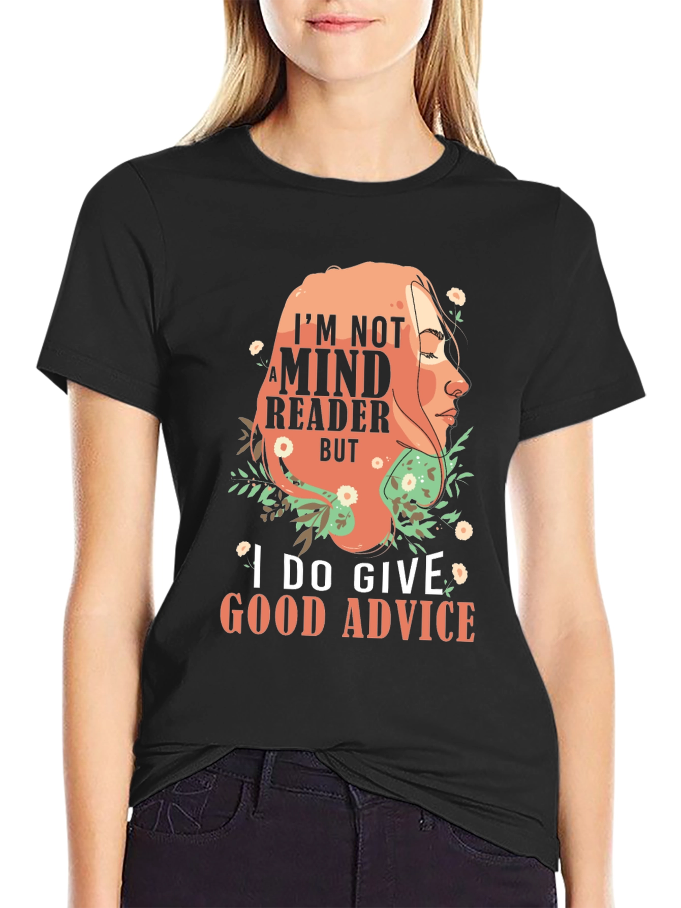 Black Mind Reader Advice Graphic Tee view 2
