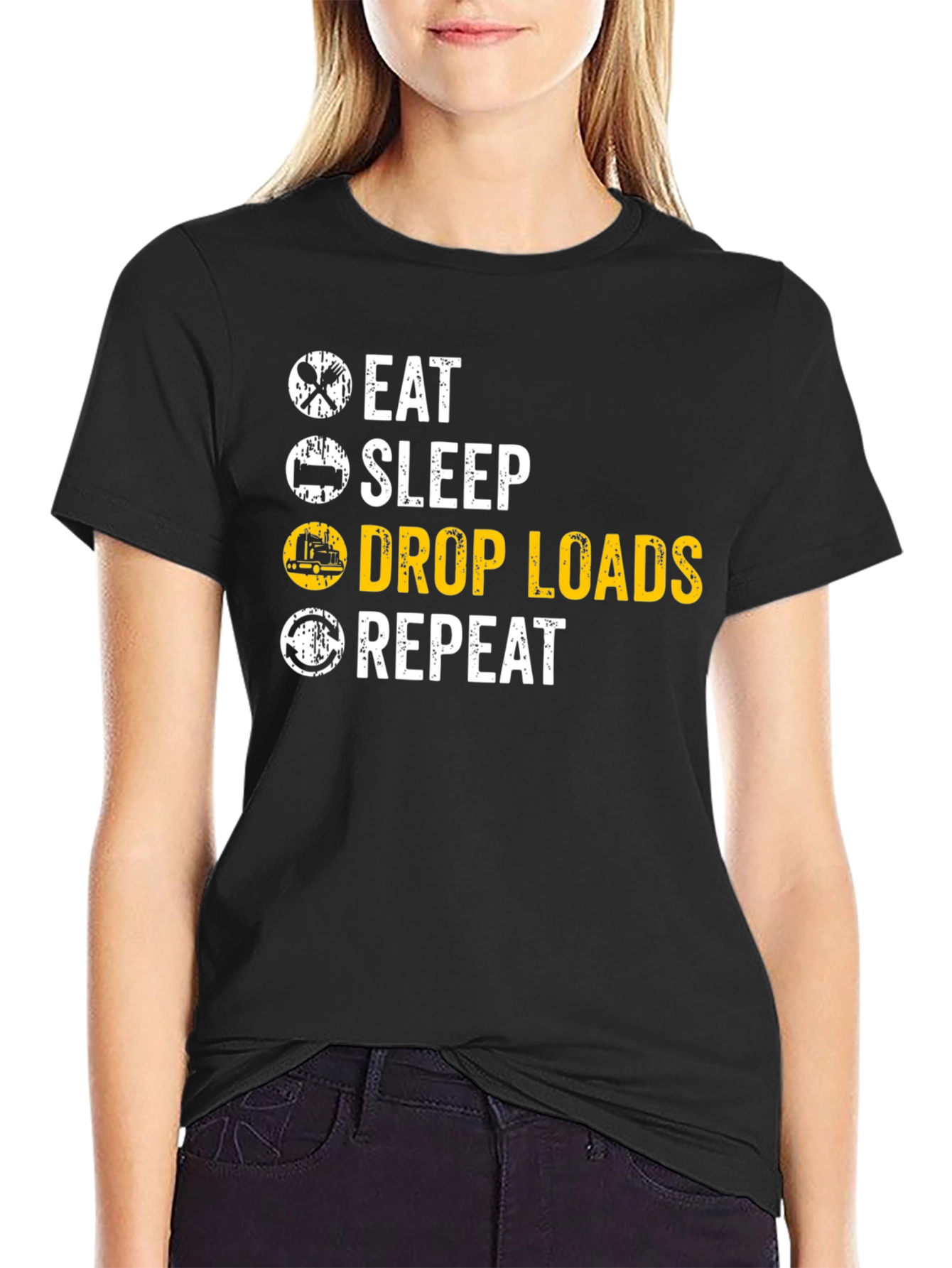 Eat Sleep Drop Loads Repeat Trucker T-Shirt - 2