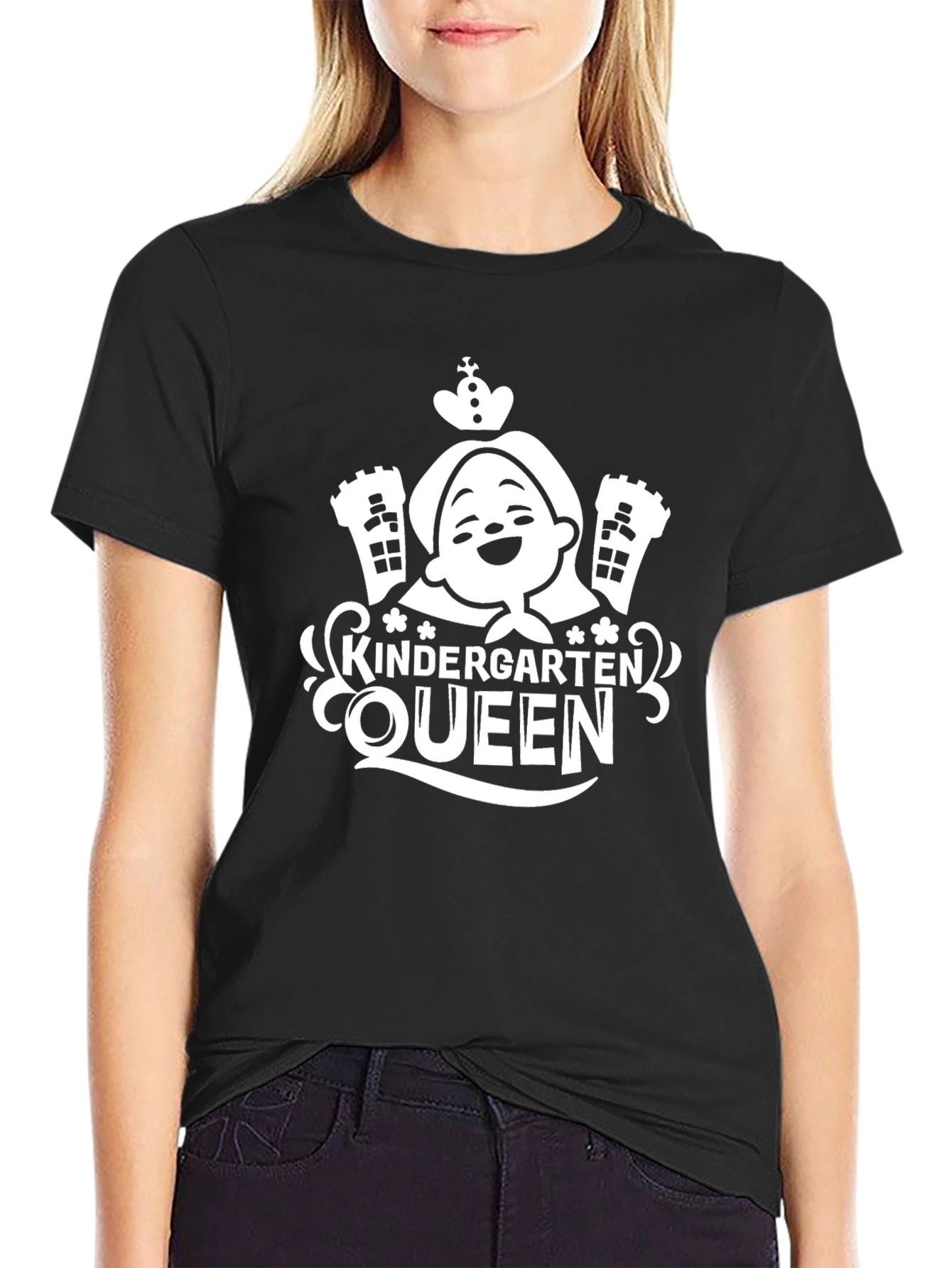Black Kindergarten Queen Black Graphic Tee view 2