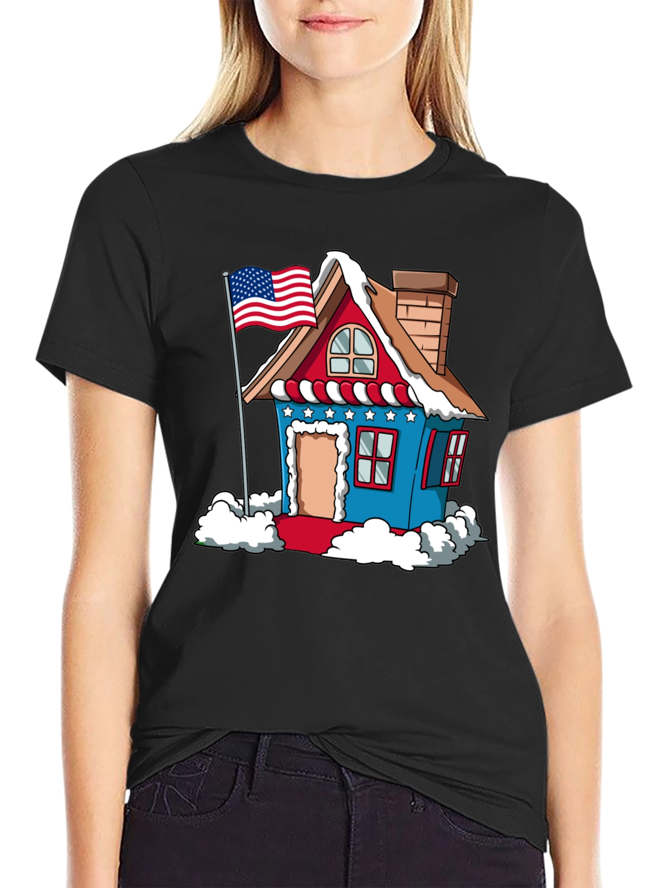Black Patriotic House T-Shirt view 2