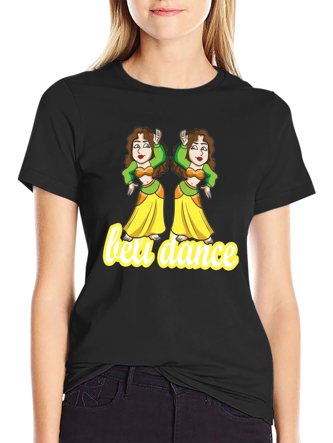 Black Belly Dance Graphic Tee - Unique Design view 2