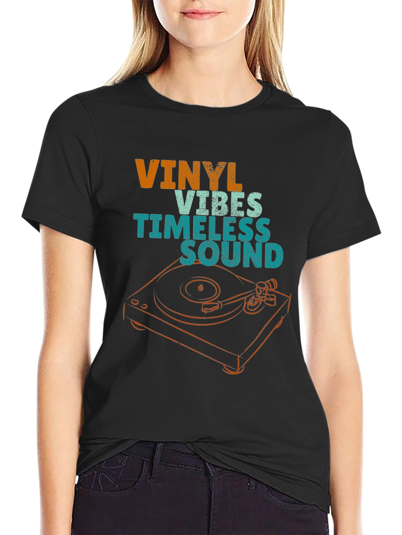 Black Vinyl Vibes Timeless Sound T-Shirt view 2