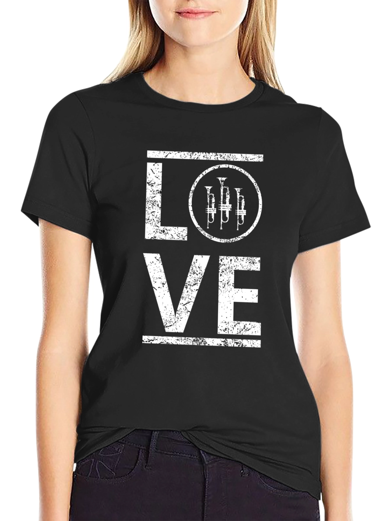 Trumpet LOVE Graphic Tee - Musician's Black T-Shirt - 2