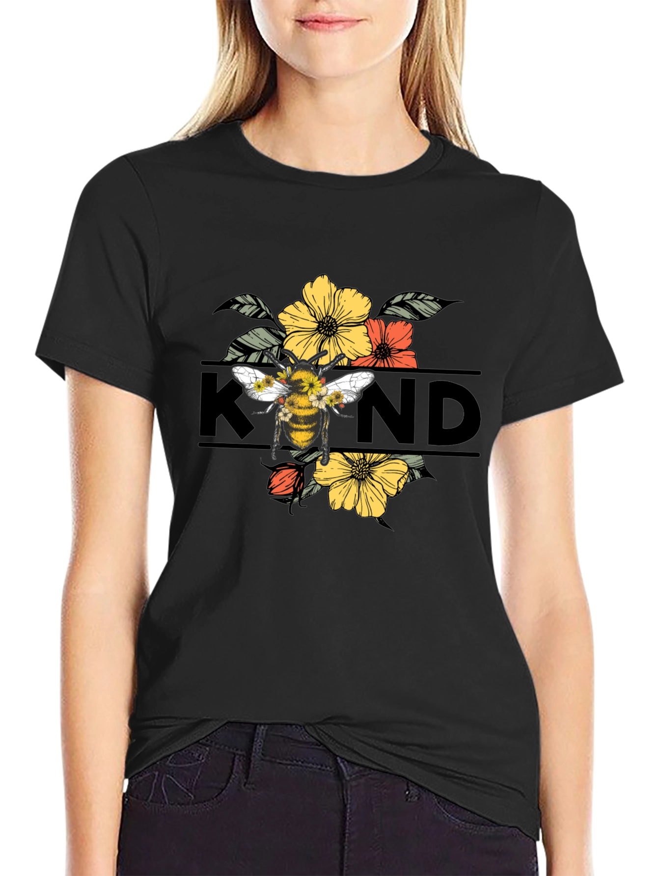 Black Bee Kind Graphic T-Shirt view 2