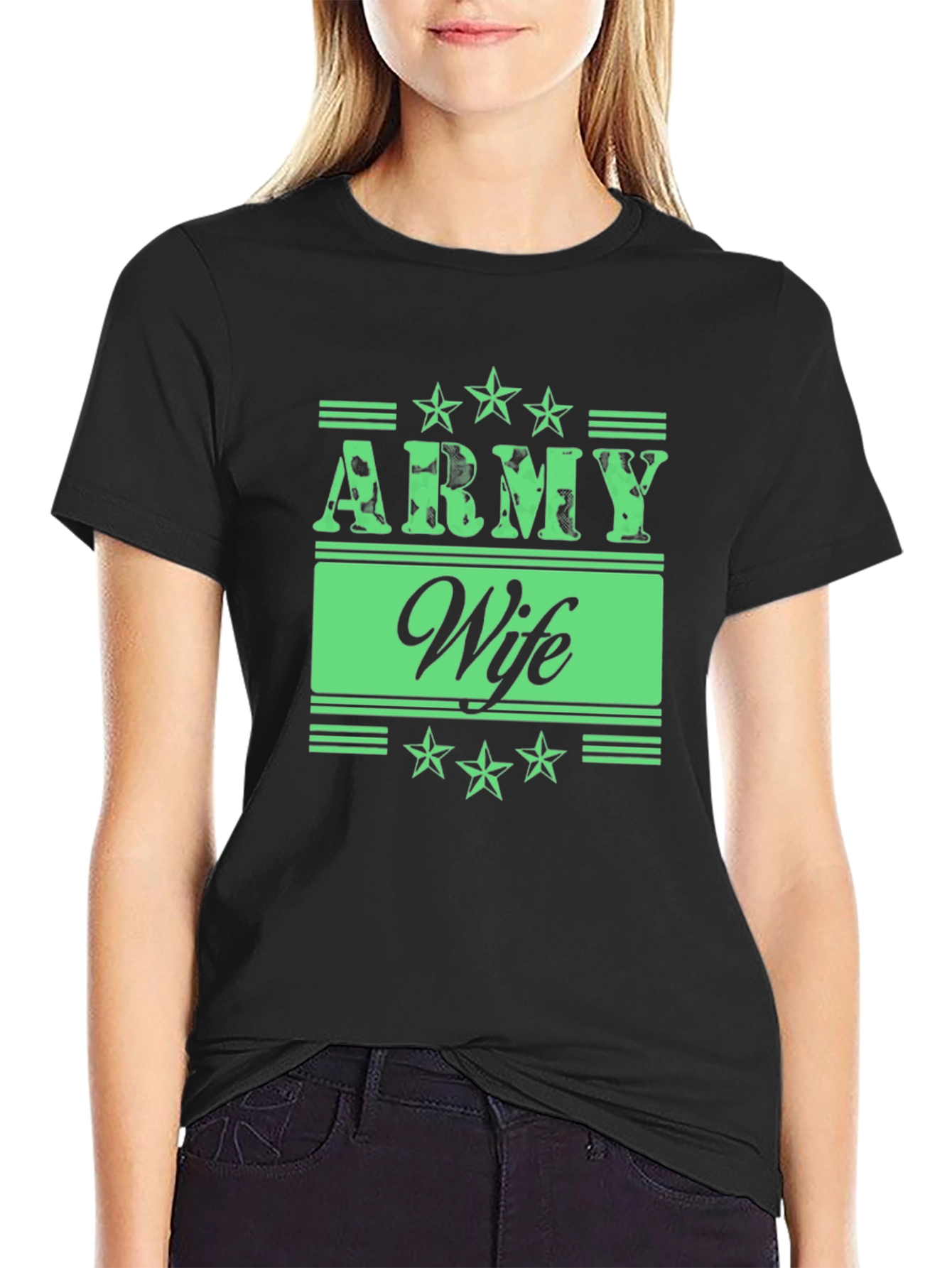 Black Army Wife Graphic Tee view 2