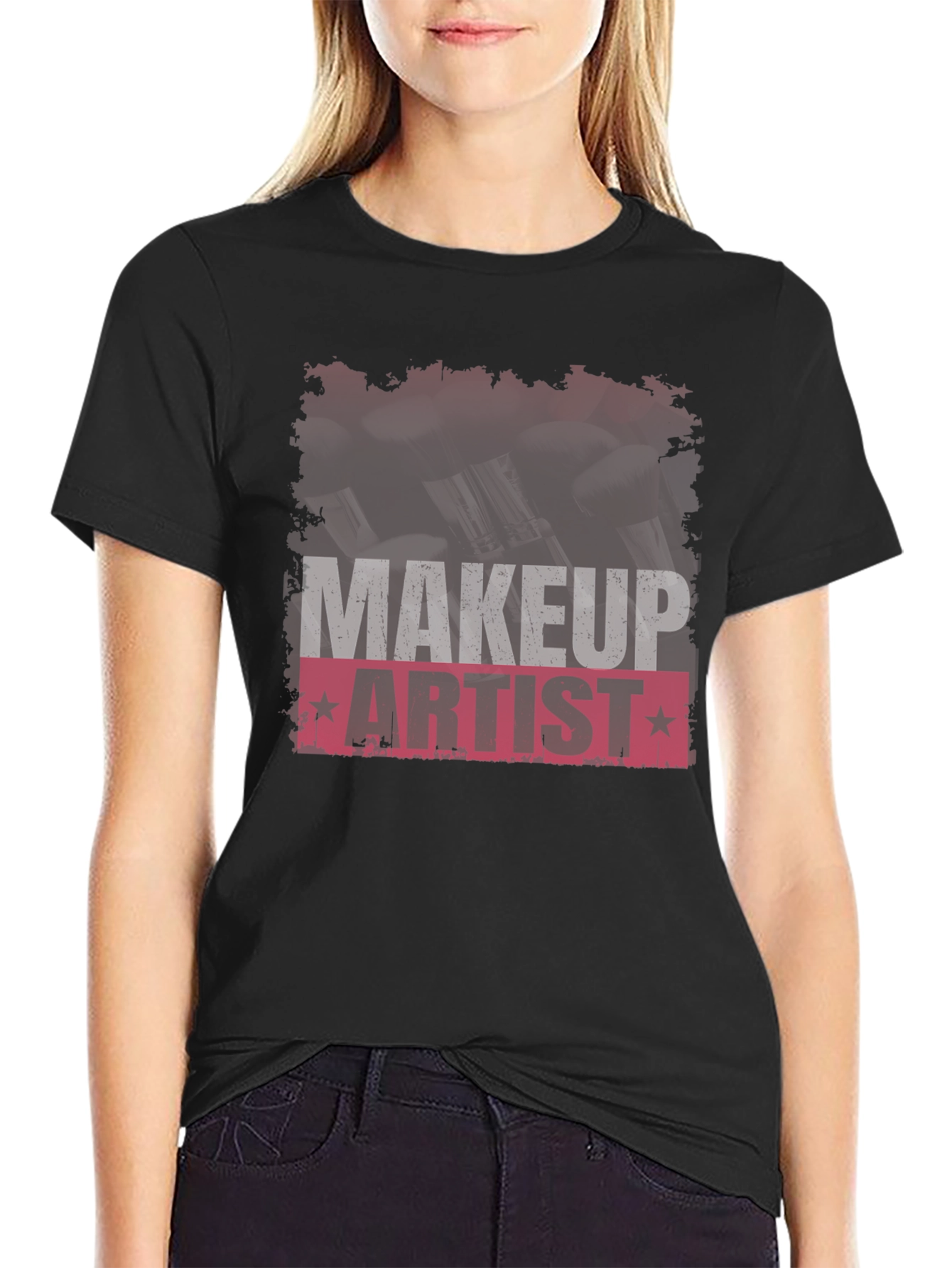 Black Makeup Artist T-Shirt - Stylish and Comfortable view 2