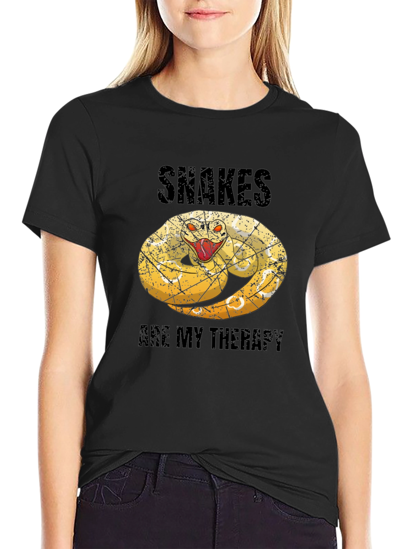 Black Snakes Are My Therapy Graphic Tee view 2