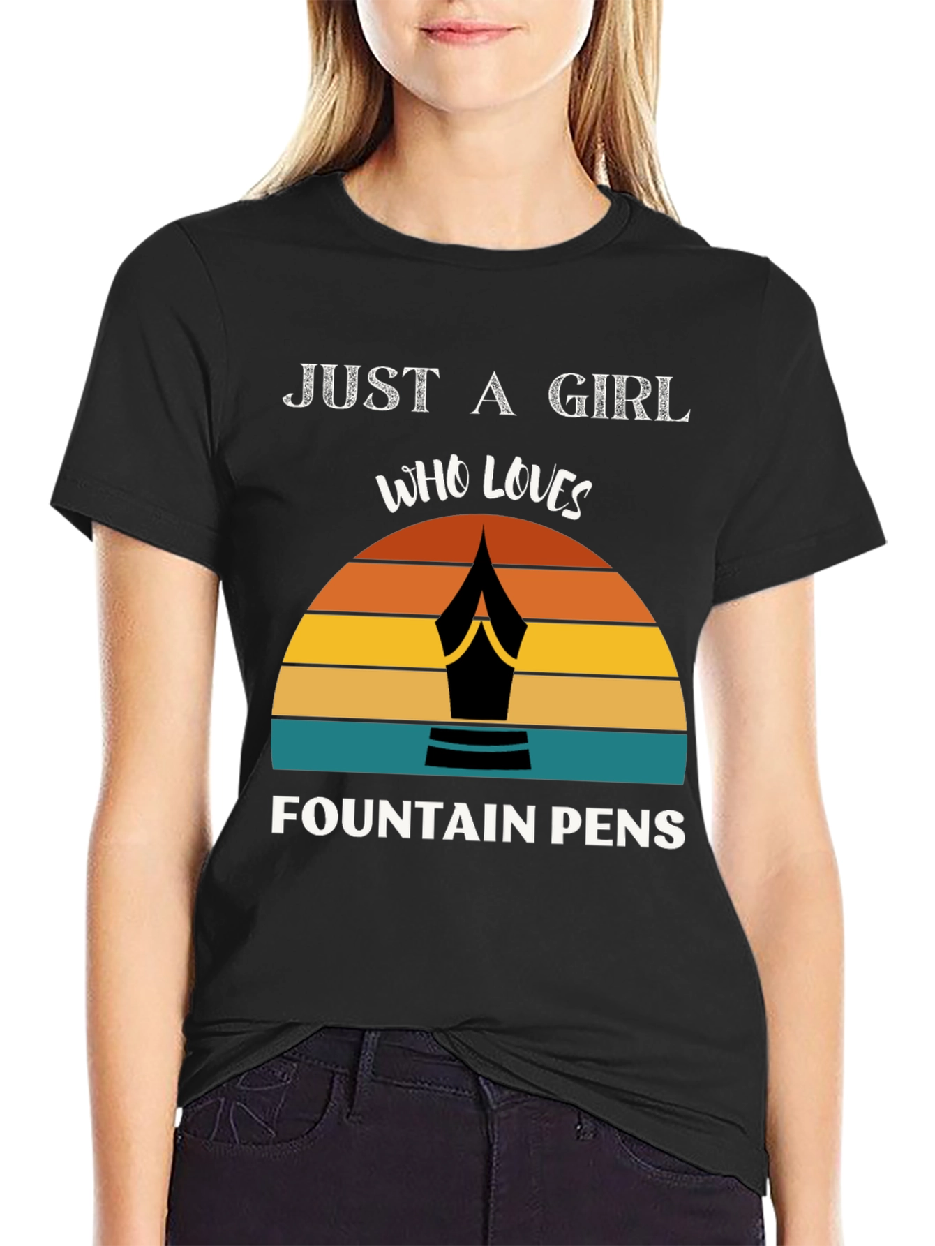 Black Fountain Pen Lover's Graphic Tee view 2