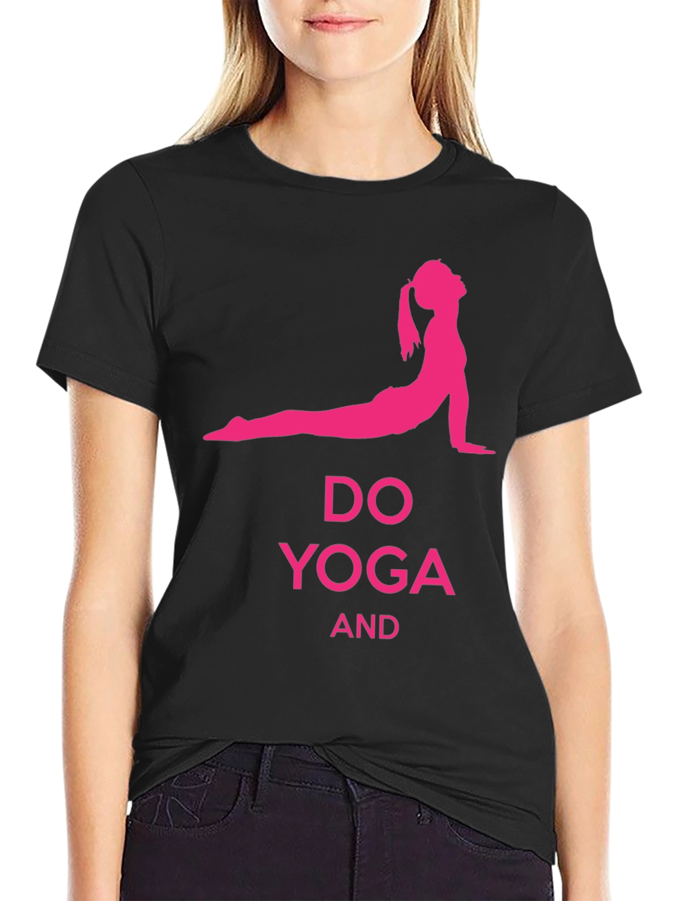 Black Yoga Pose Graphic T-Shirt view 2