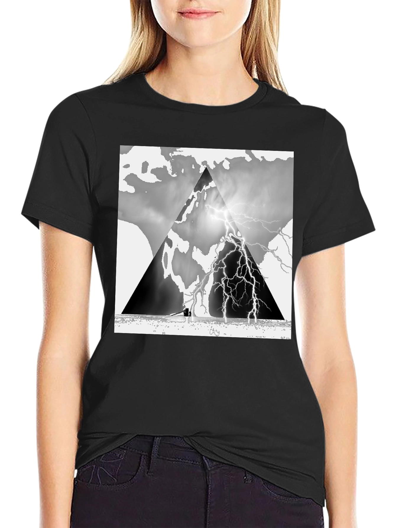 Black Stormy Mountain T-Shirt view 2