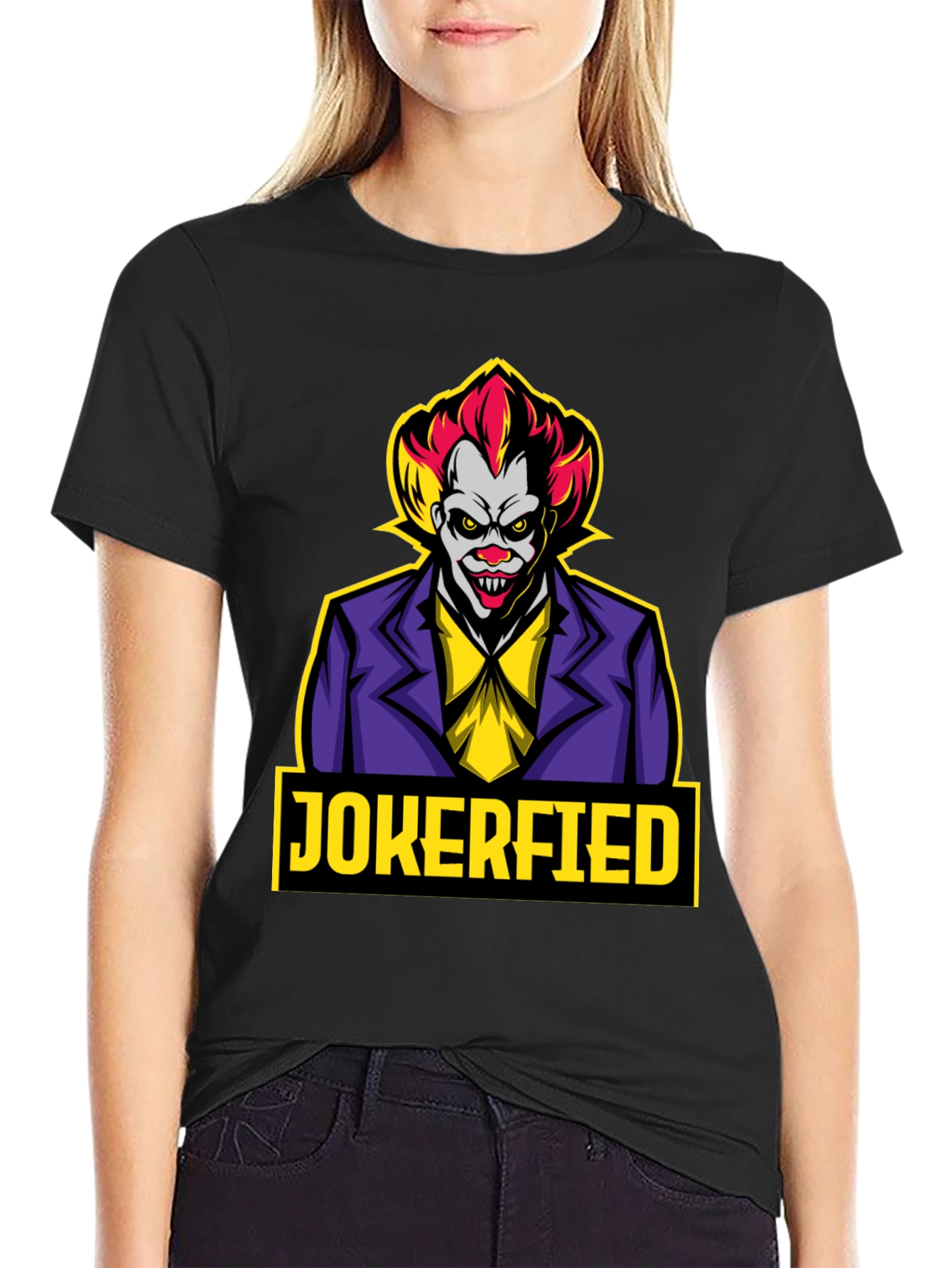 Black Jokerfied T-Shirt - Clown Graphic Tee view 2