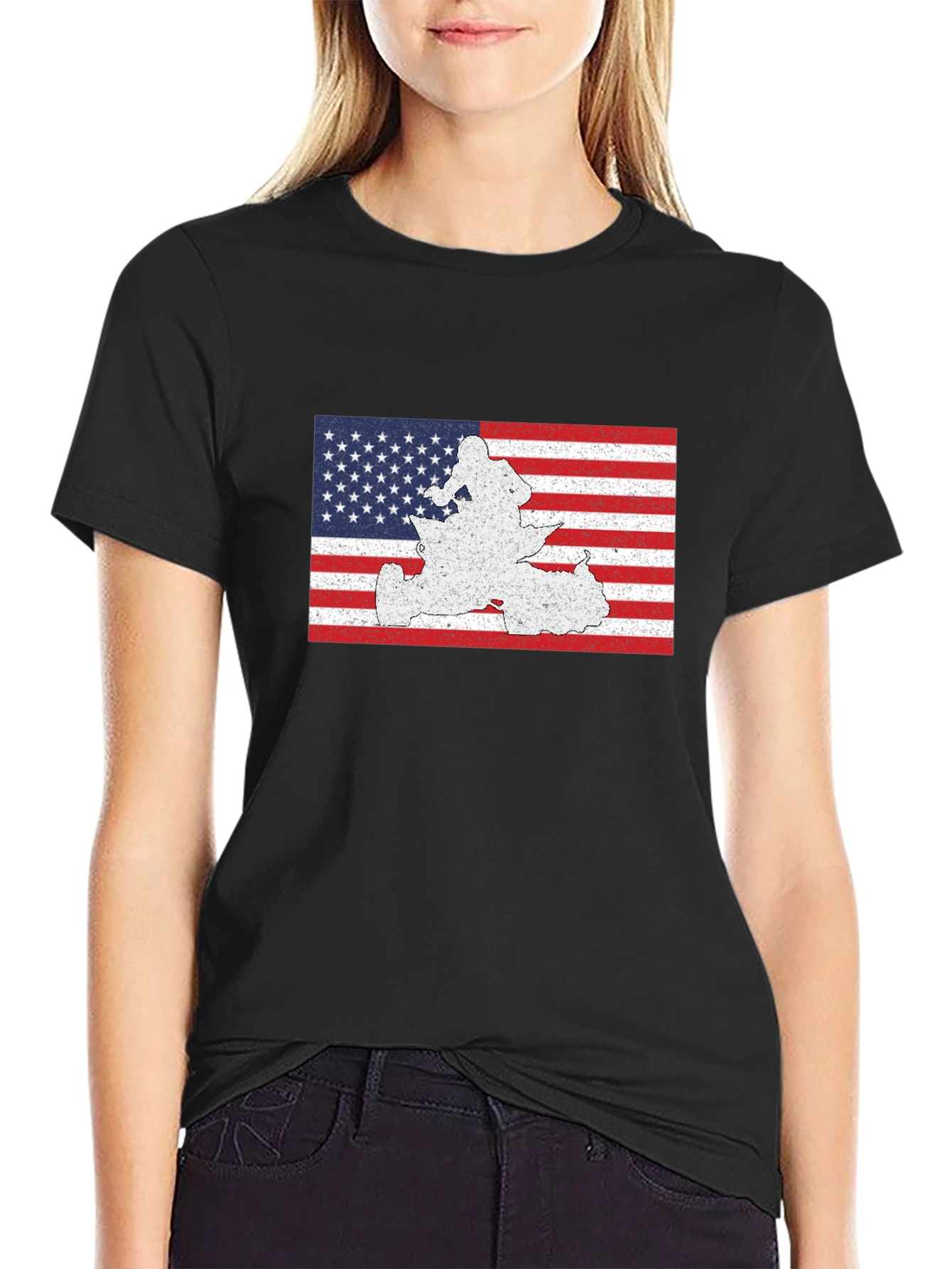 American Flag Snowmobile Graphic T-Shirt - 2