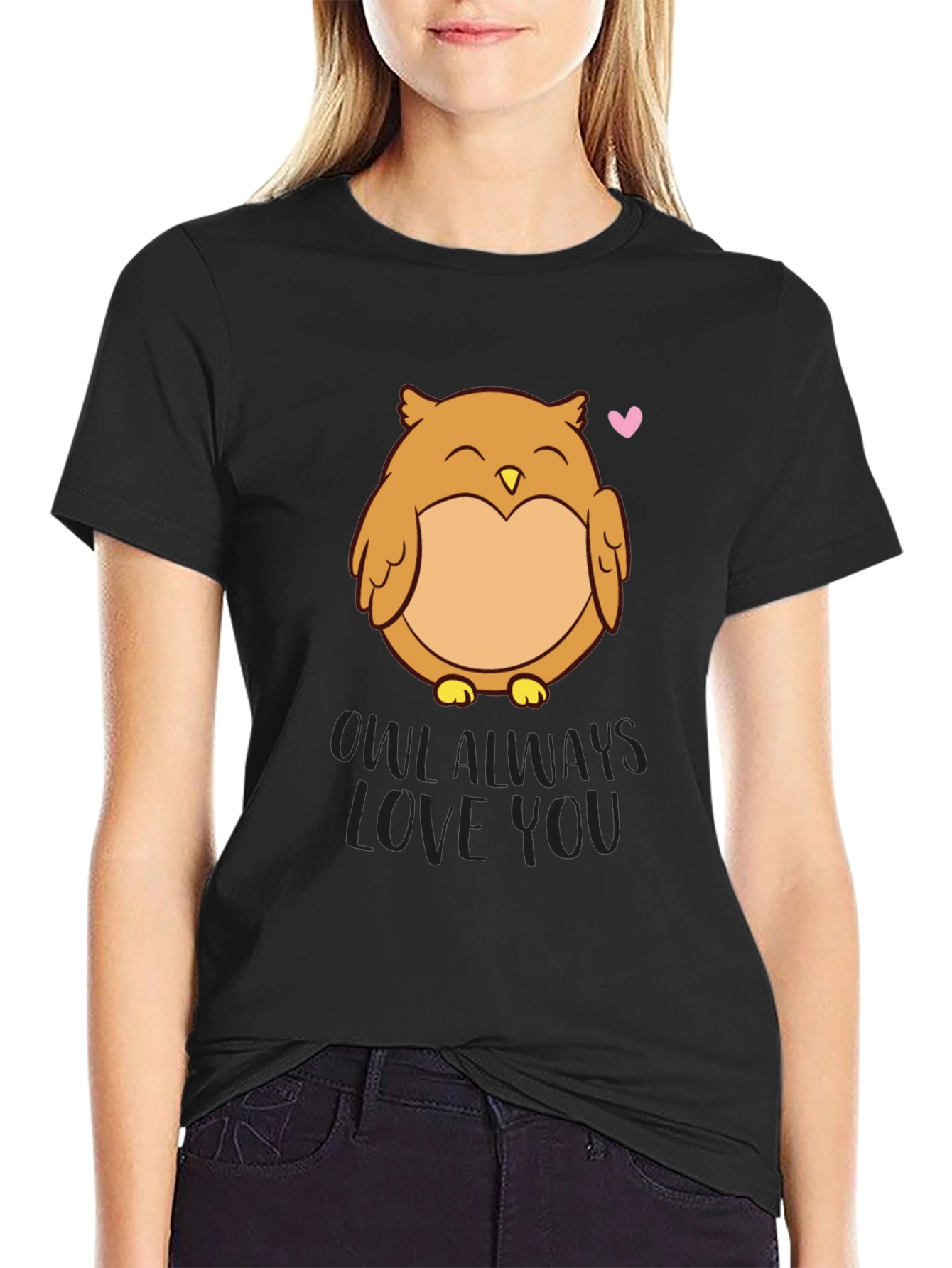 Black Owl Always Love You Black T-Shirt view 2