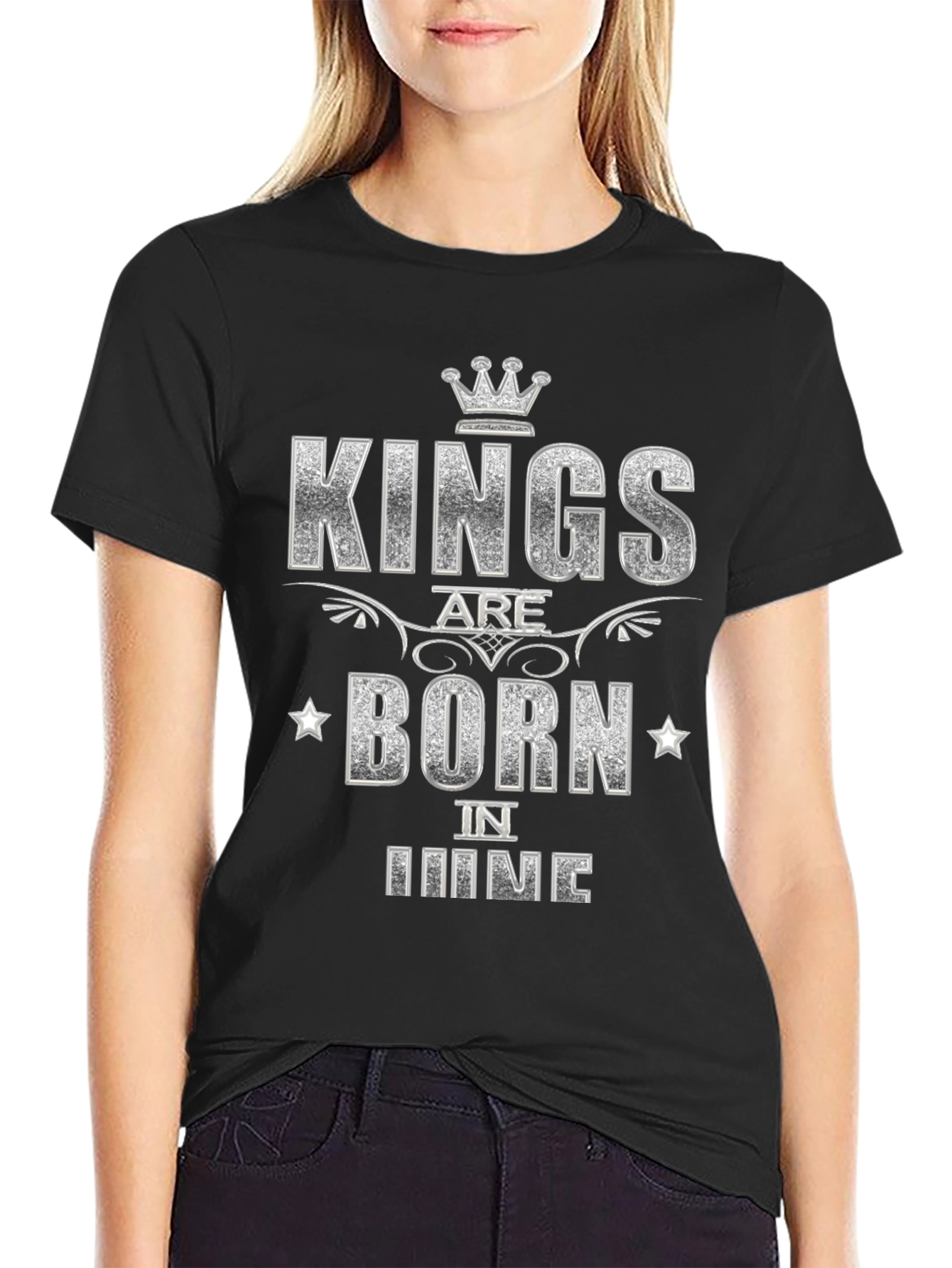 Black Kings Are Born in June Black T-Shirt view 2