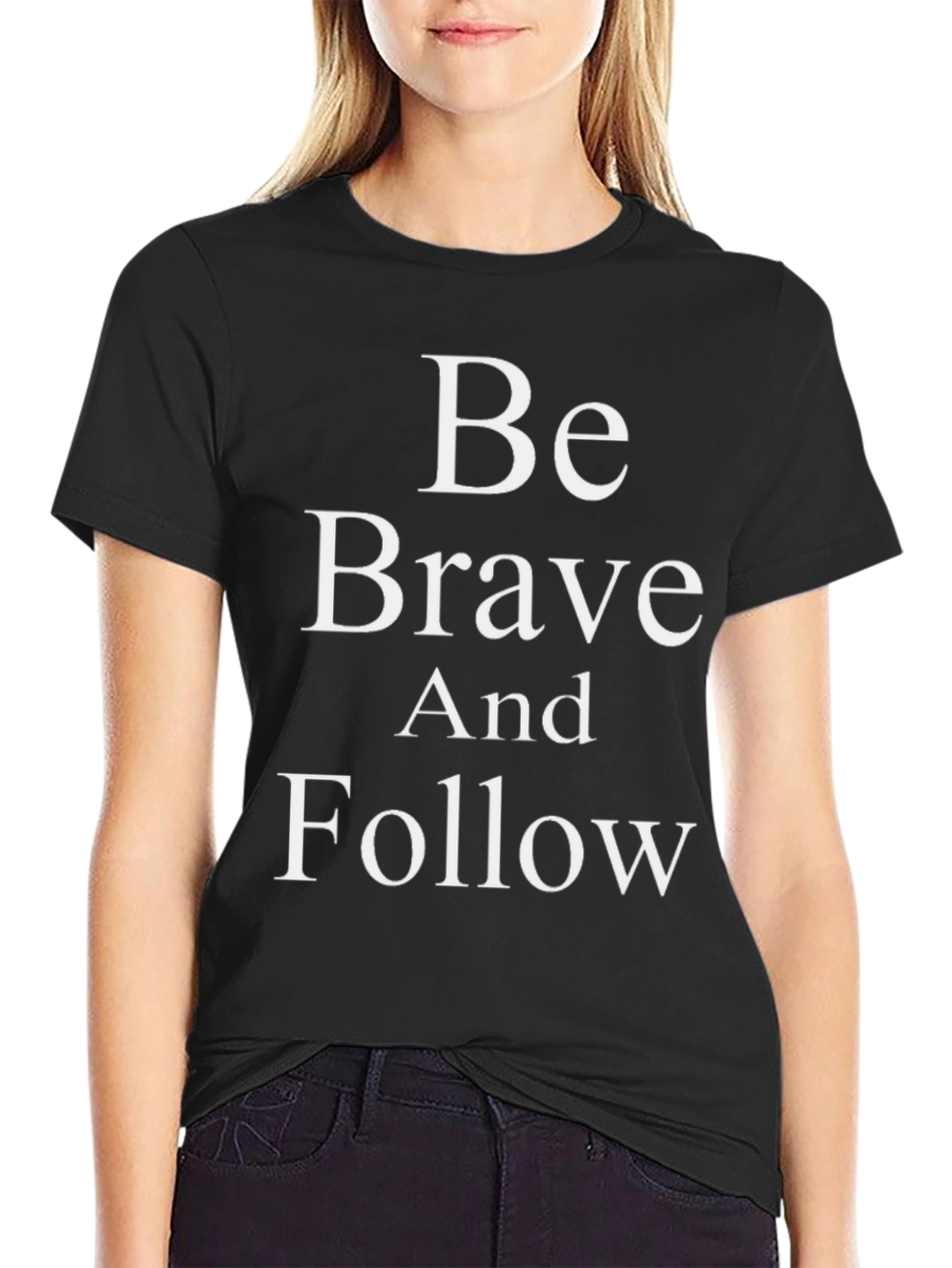Black Be Brave and Follow Men's T-Shirt view 2
