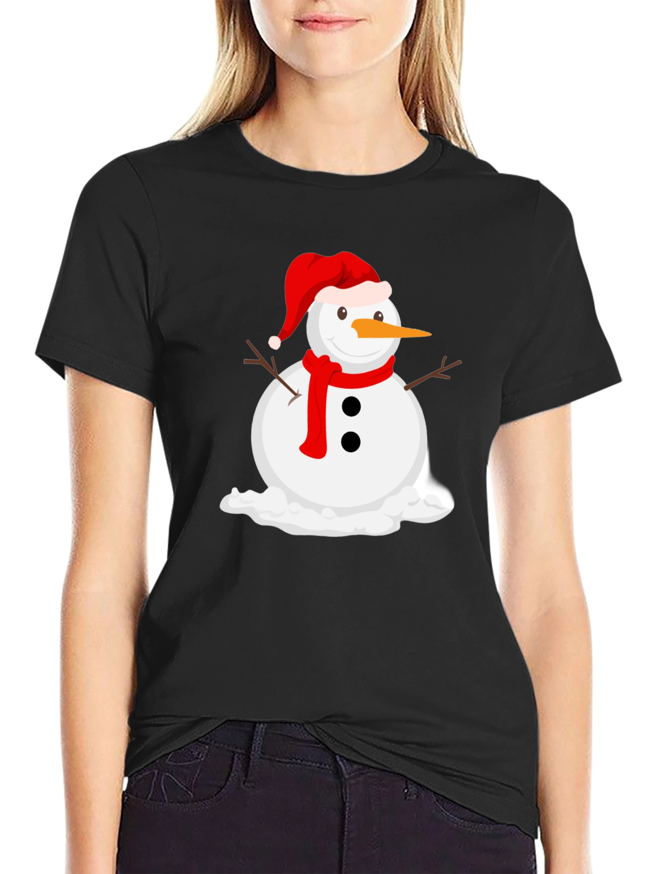 Black Melting Snowman Graphic Tee - Holiday Cheer view 2