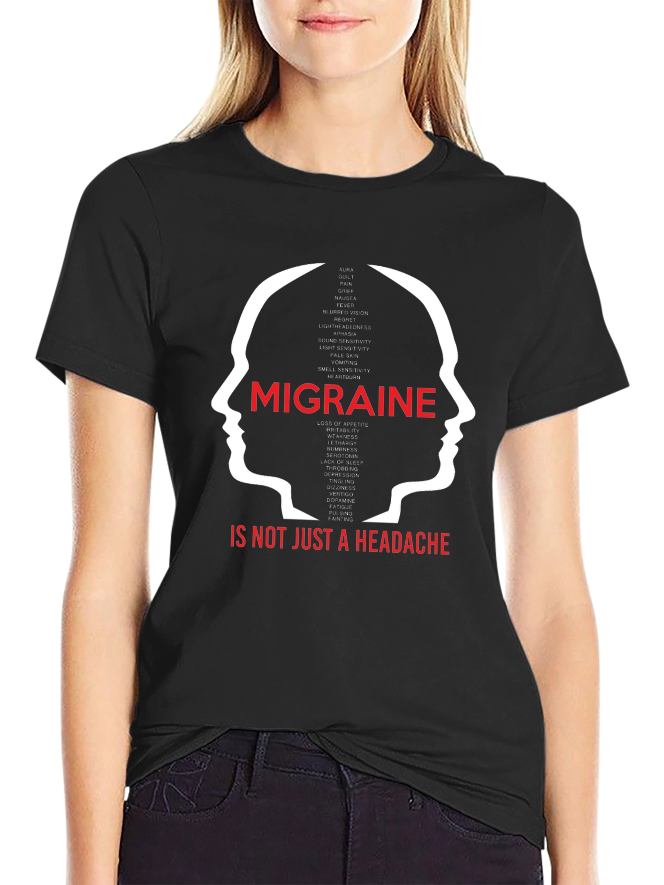Black Migraine Awareness T-Shirt: More Than Just a Headache view 2