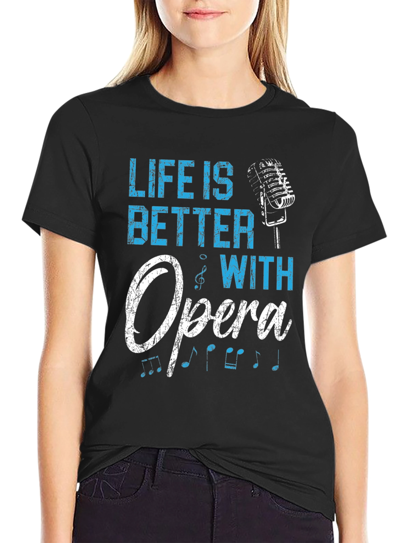 Black Life Is Better With Opera Black T-Shirt view 2