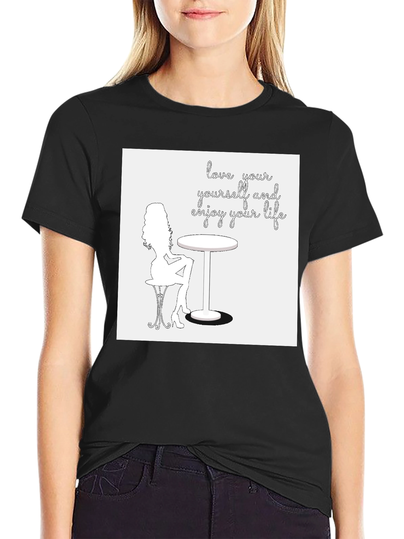 Black Love Yourself Graphic T-Shirt - Black view 2