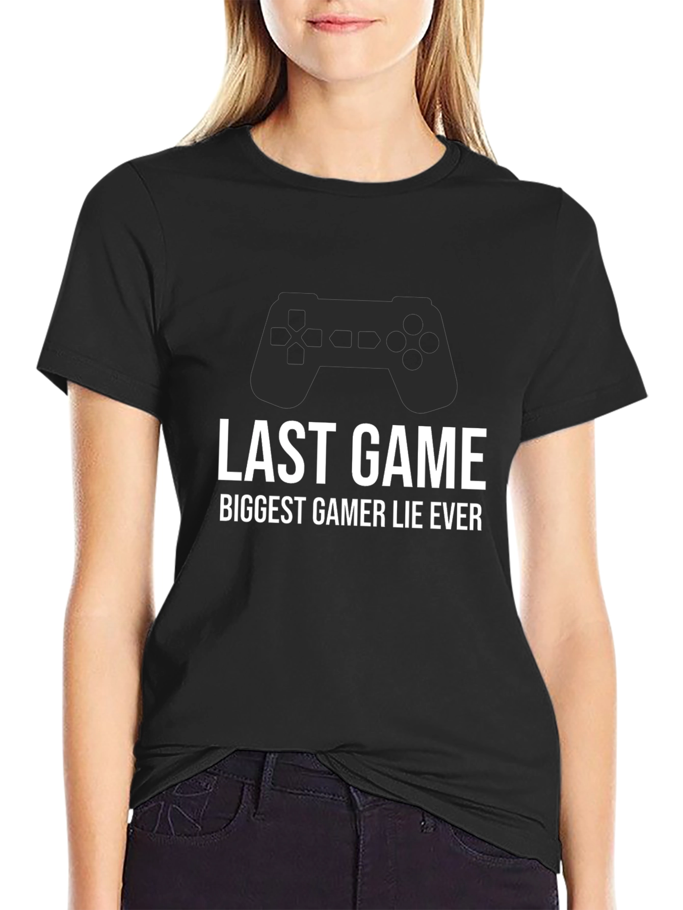 Black Last Game Gamer T-Shirt - Funny Gaming Tee view 2