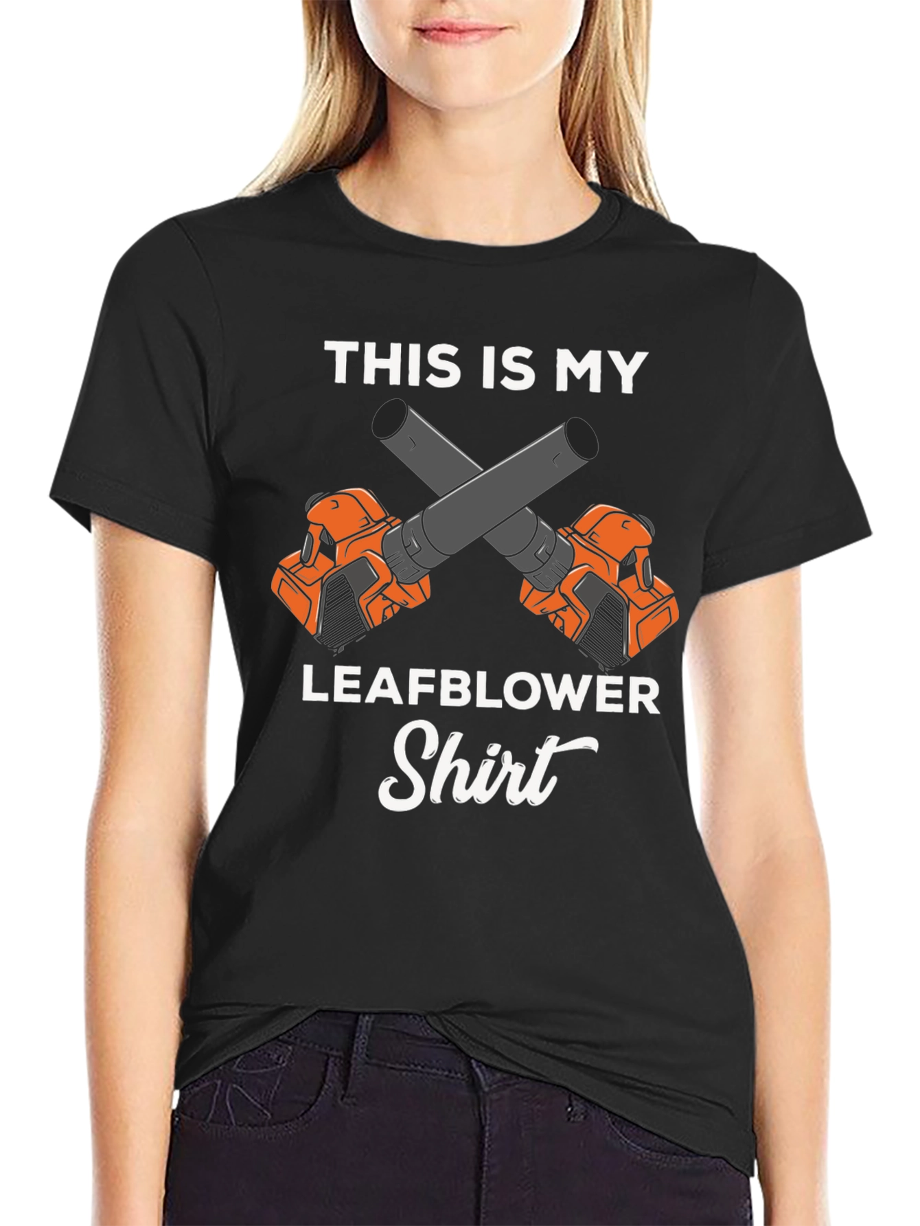 Black Leaf Blower Shirt - Funny Landscaping Tee view 2