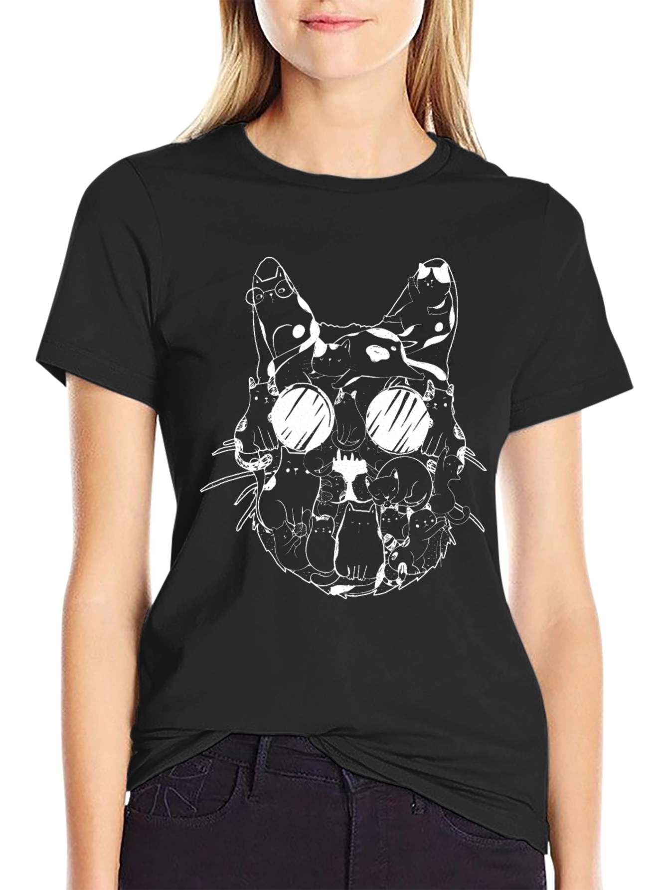 Black Cool Cats T-Shirt - Graphic Tee view 2