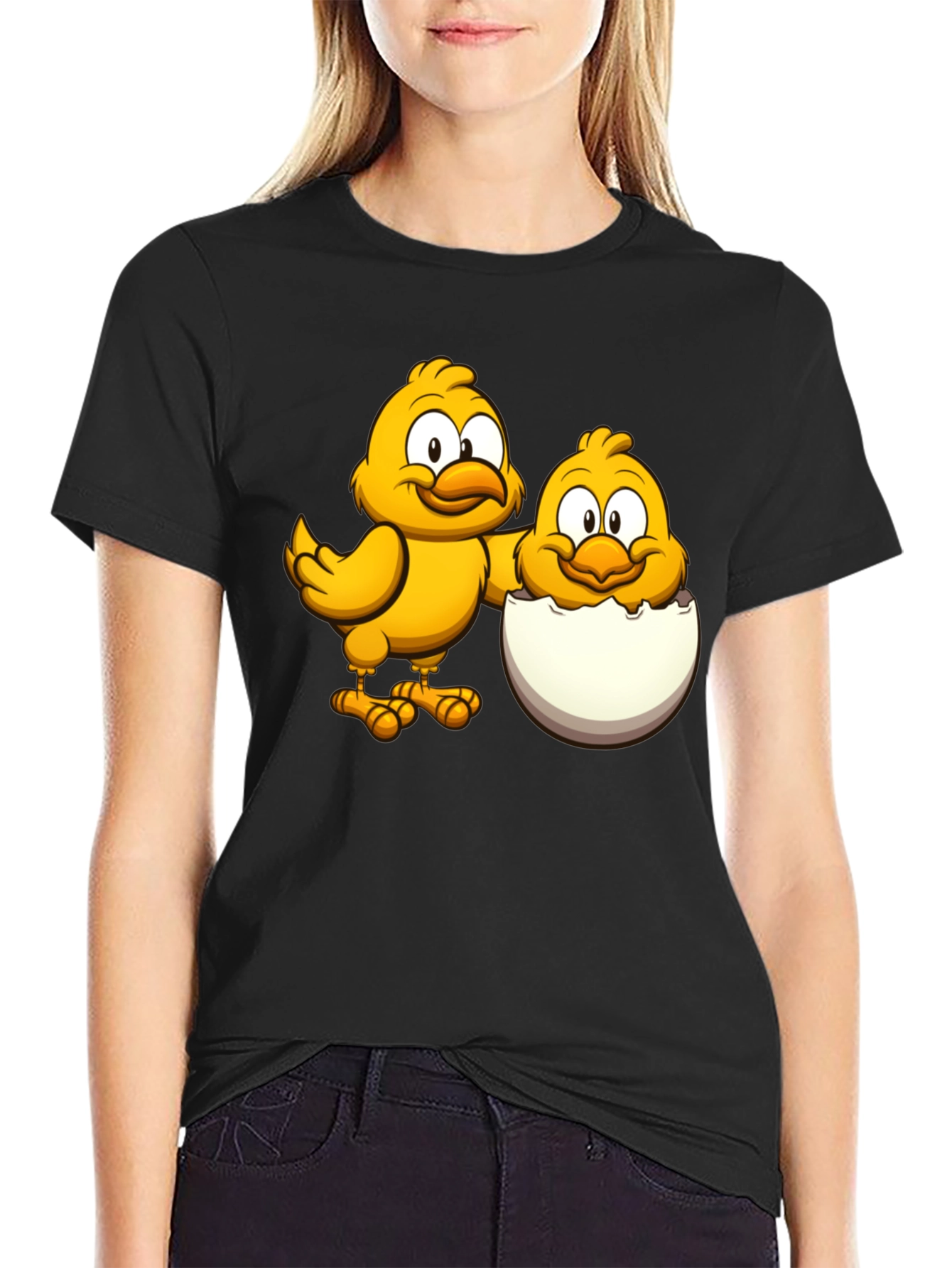 Black Cute Chick Graphic Tee view 2