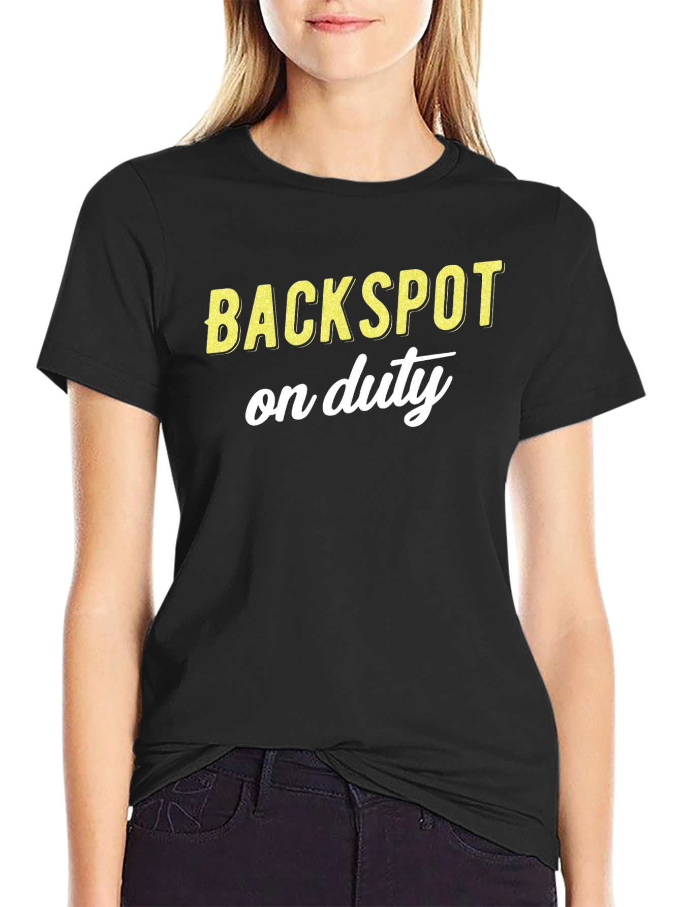 Black Backspot On Duty Black Graphic T-Shirt view 2