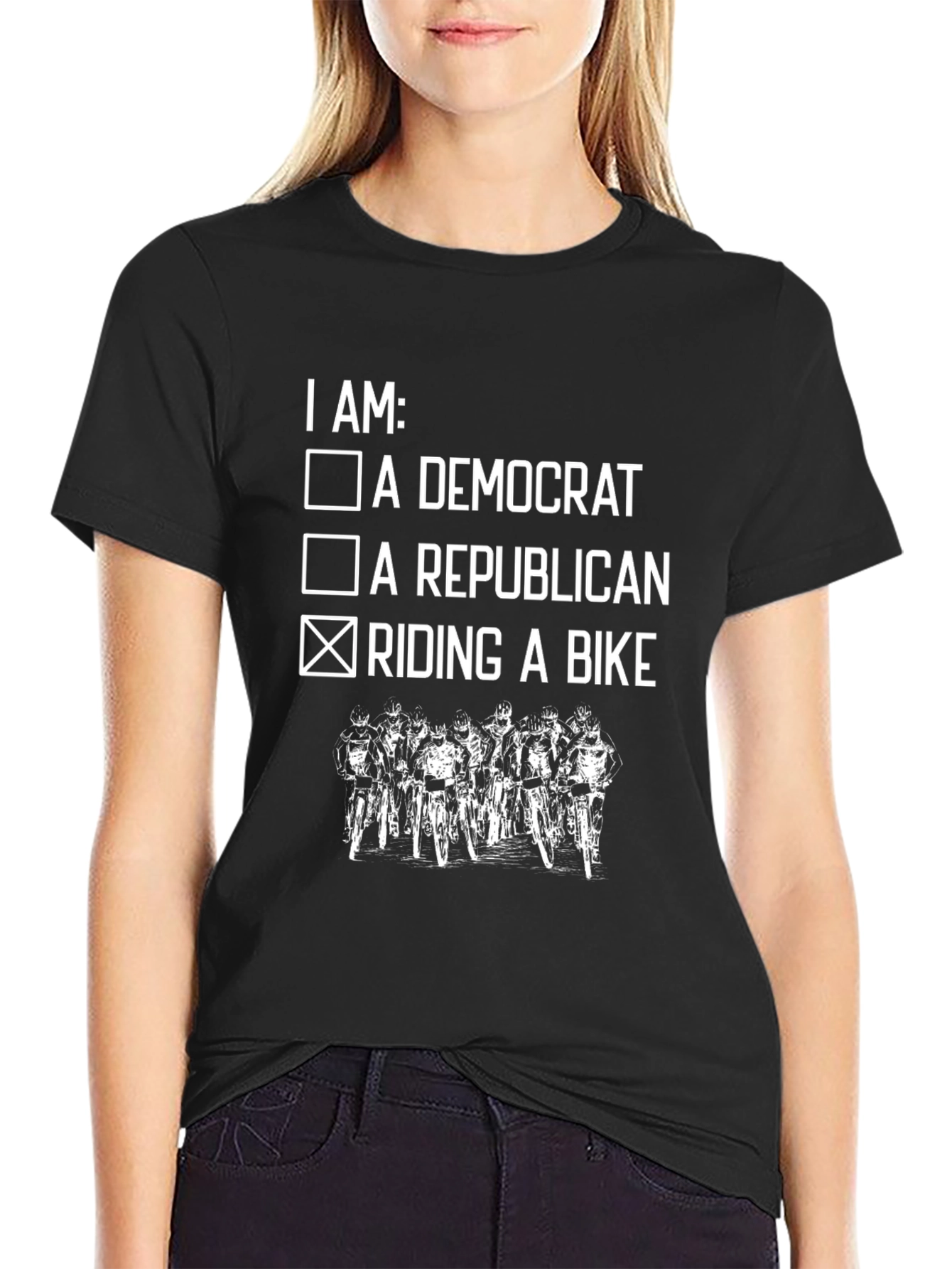 Black I AM: Riding a Bike - Novelty Graphic T-Shirt view 2