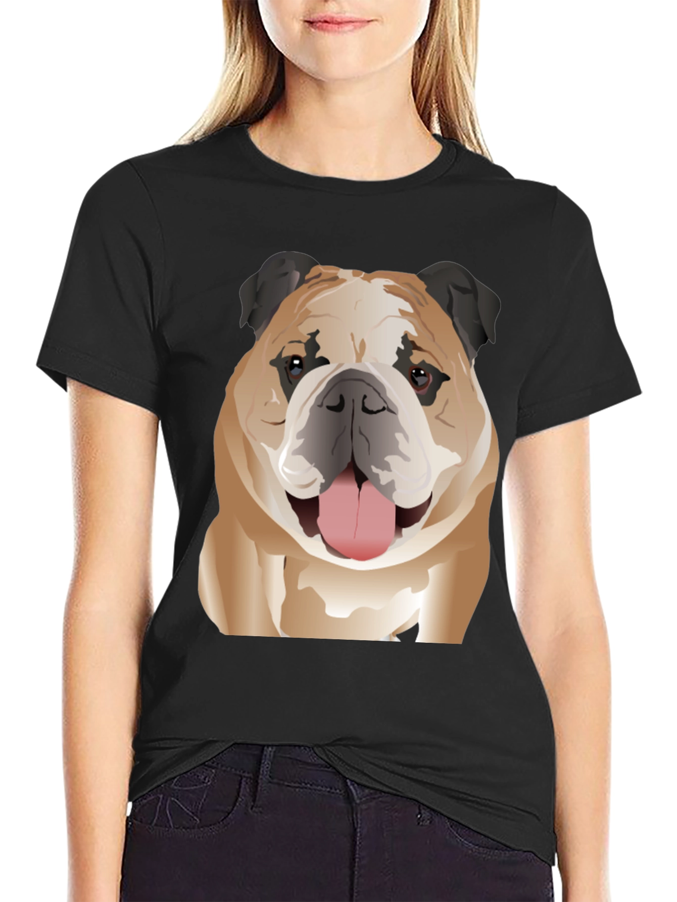 Black Bulldog Graphic T-Shirt - Trendy Pet Lover Tee view 2