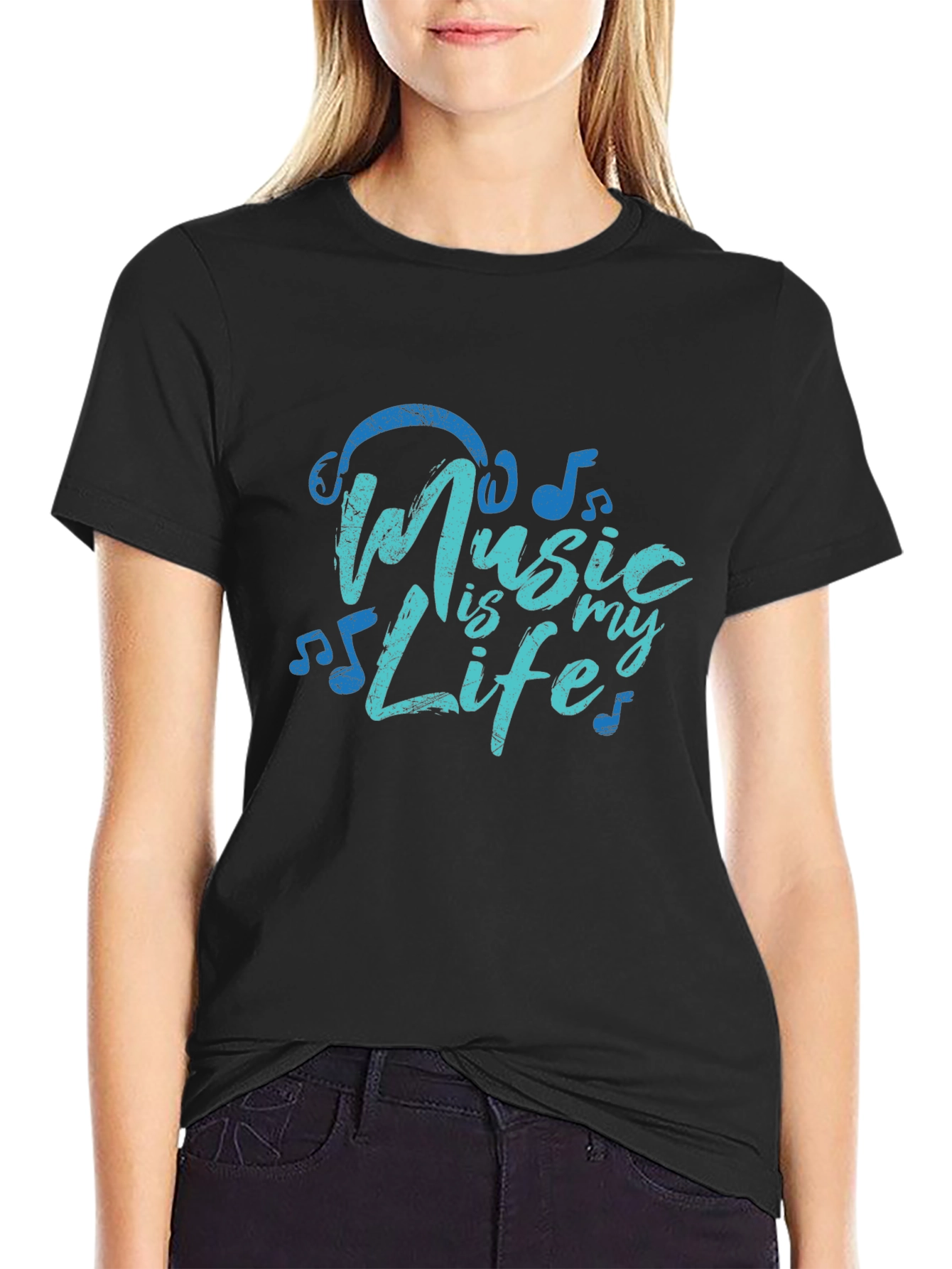 Black Music is My Life Graphic T-Shirt view 2