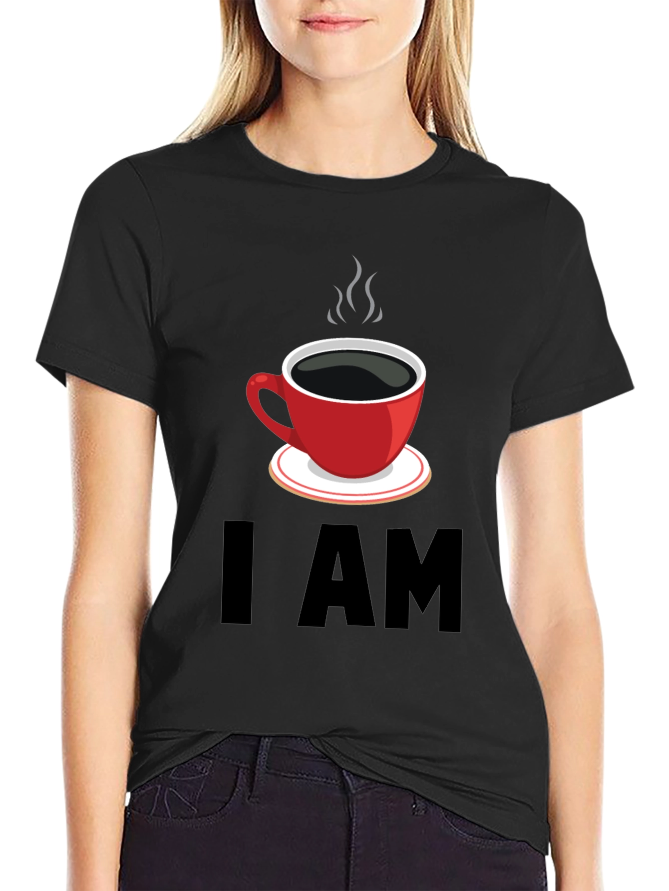 Black I AM Coffee T-Shirt - Black Graphic Tee view 2