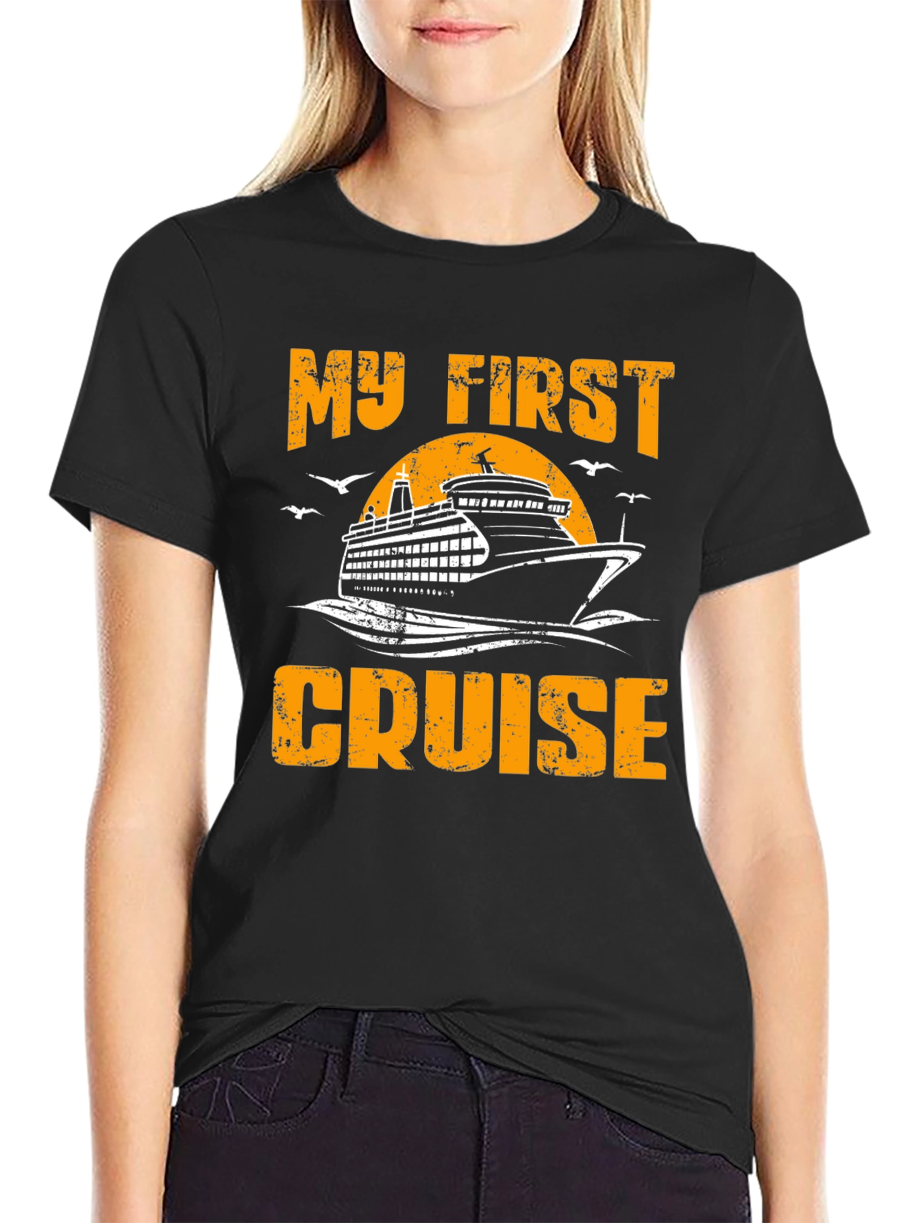 Black My First Cruise T-Shirt - Cruise Ship Vacation Apparel view 2