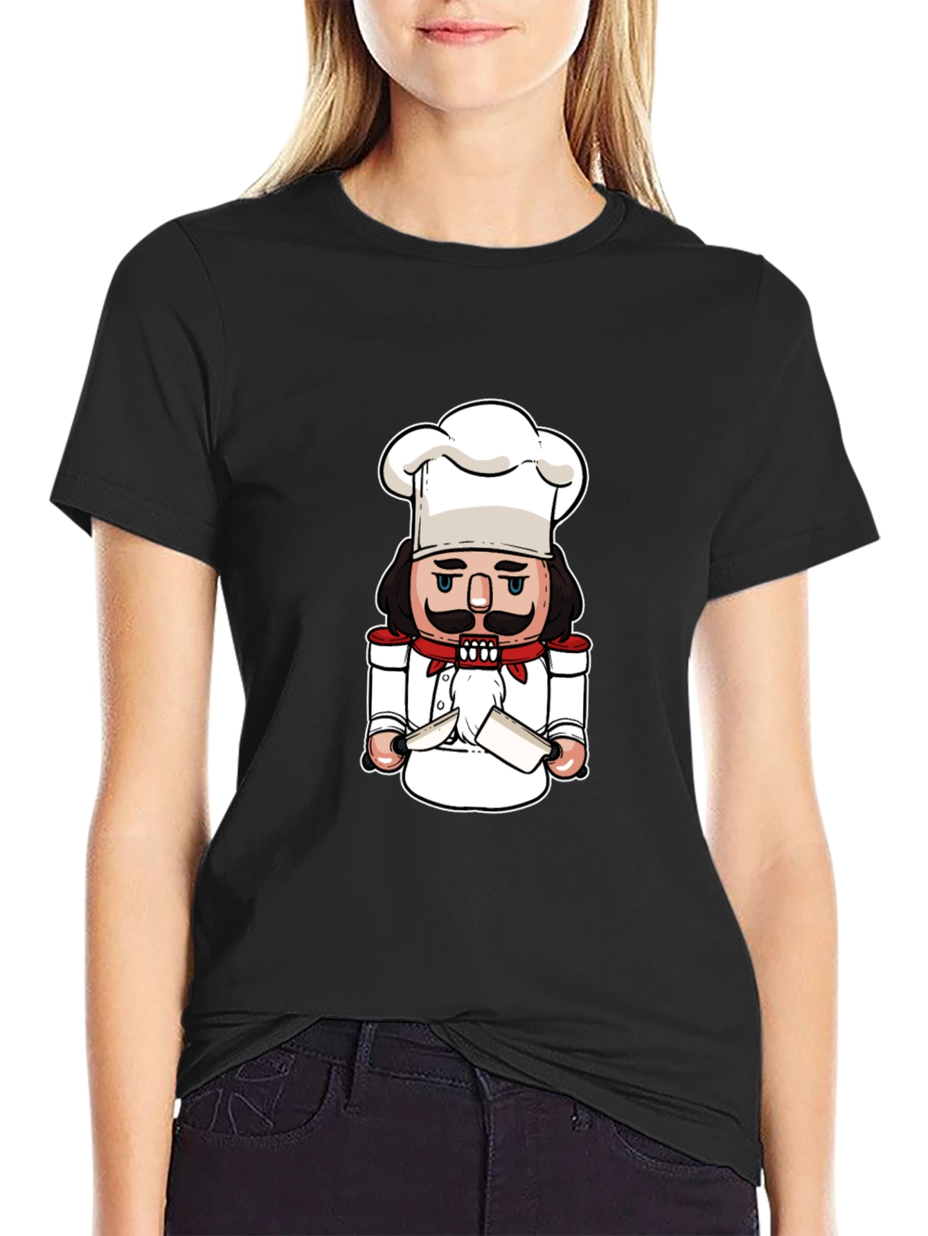 Black Chef Nutcracker T-Shirt - Funny Culinary Tee view 2
