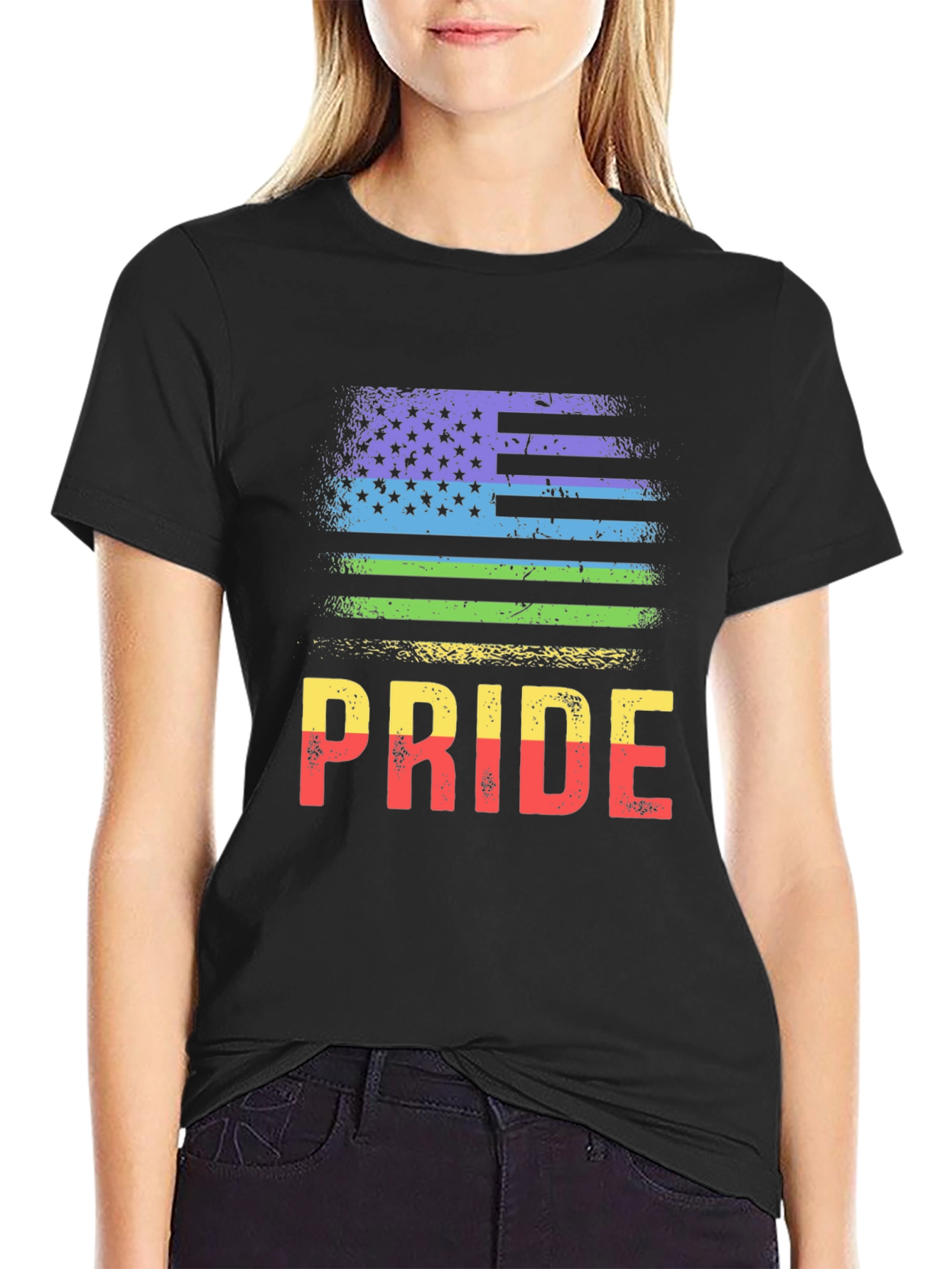 Black Pride Flag T-Shirt - LGBTQ+ Rainbow Tee view 2
