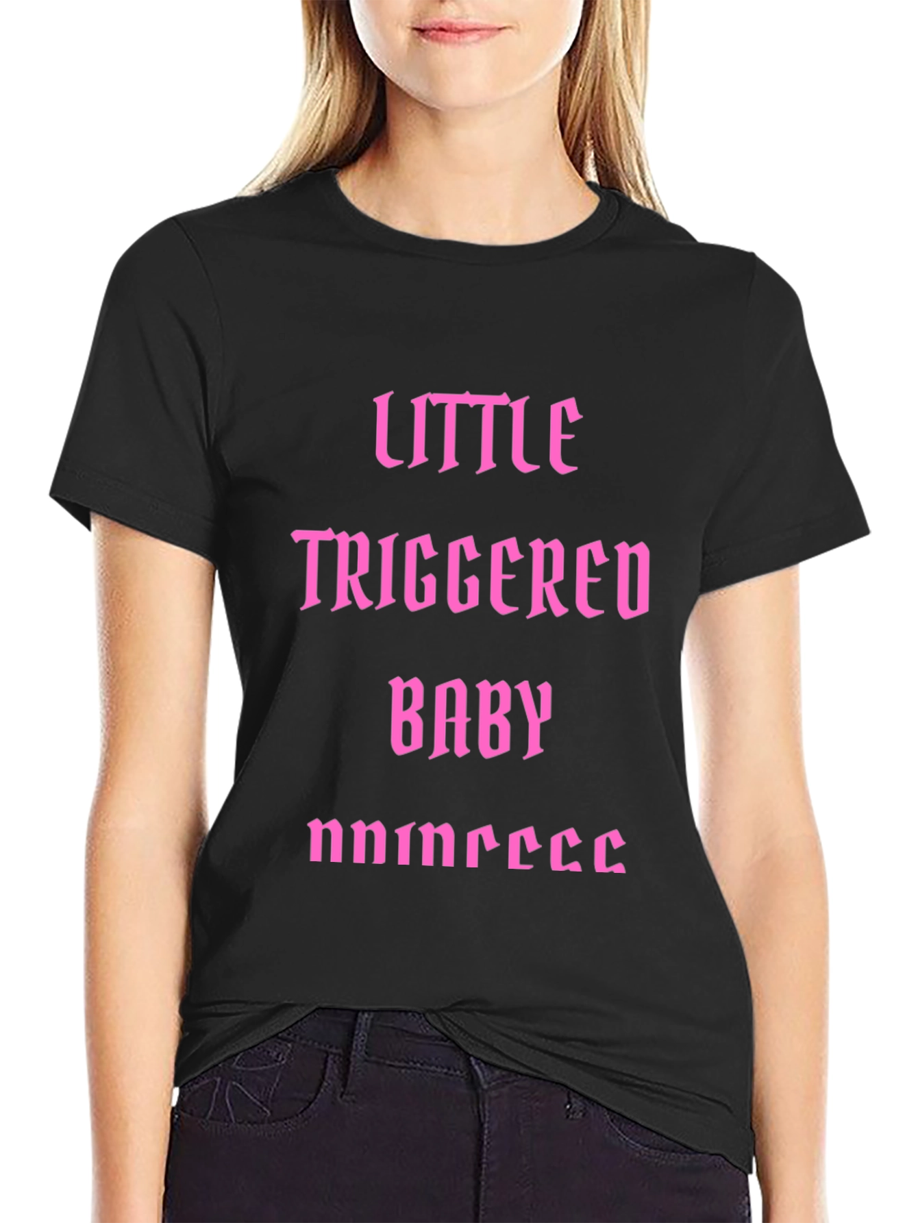 Black Little Triggered Baby Princess Graphic Tee view 2